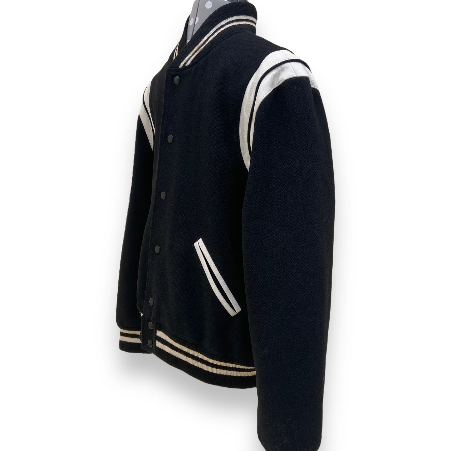 SAINT LAURENT WOOL TEDDY JACKET BLACK XL