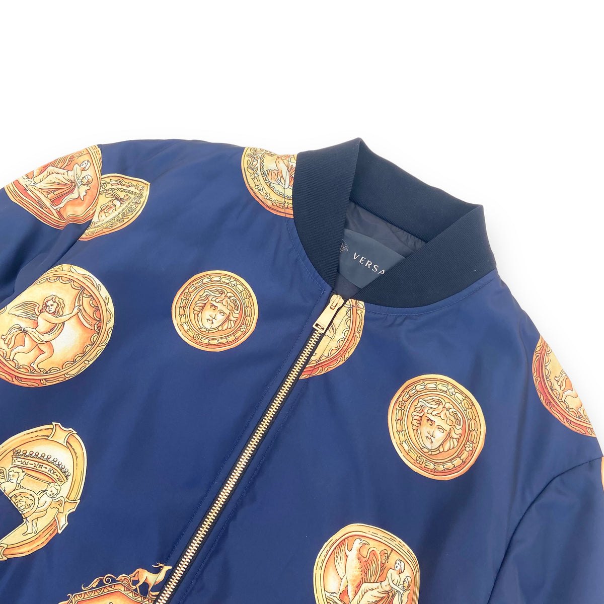 VERSACE BOMBER JACKET BLUE M