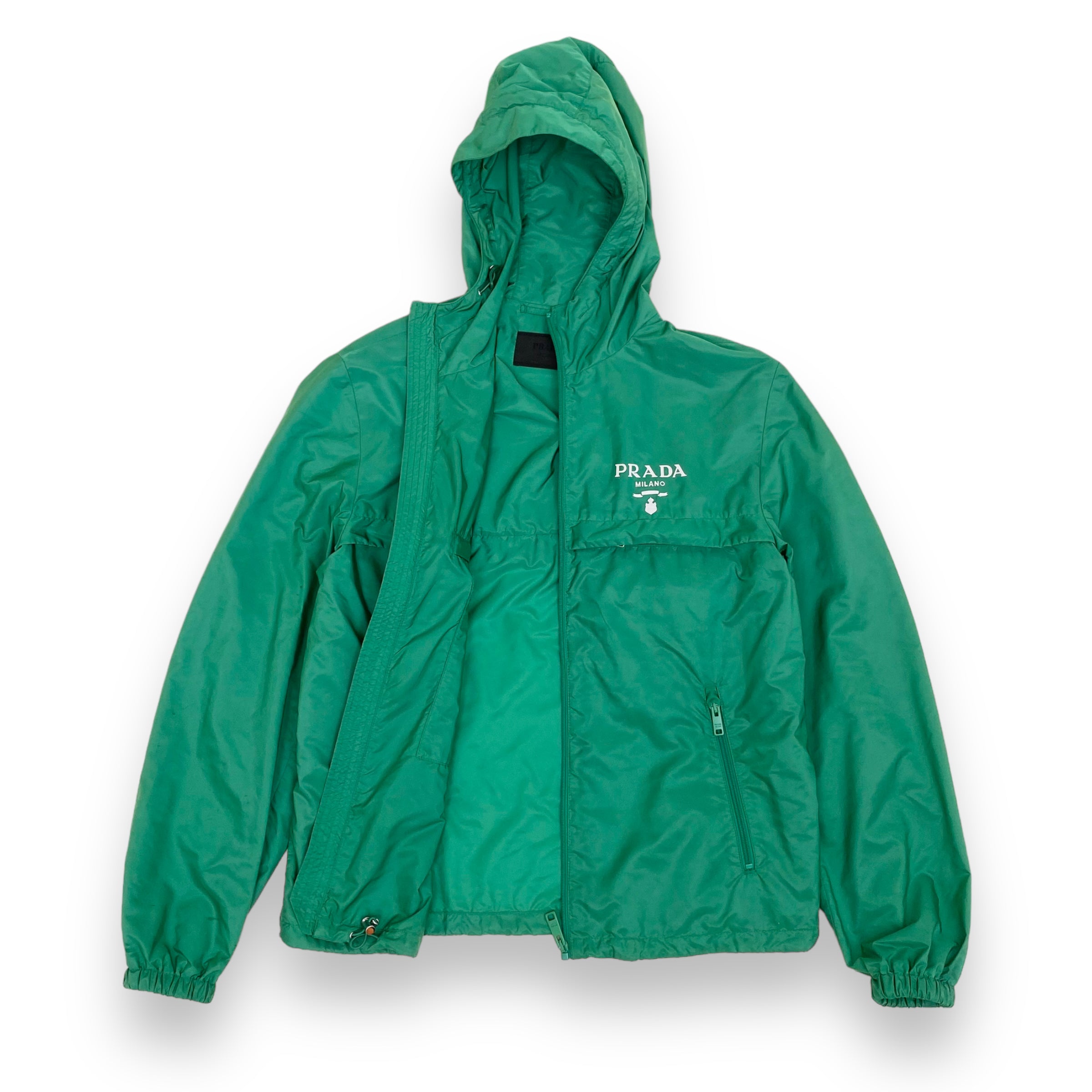PRADA RE-NYLON BLOUSON WINDBREAKER JACKET GREEN L