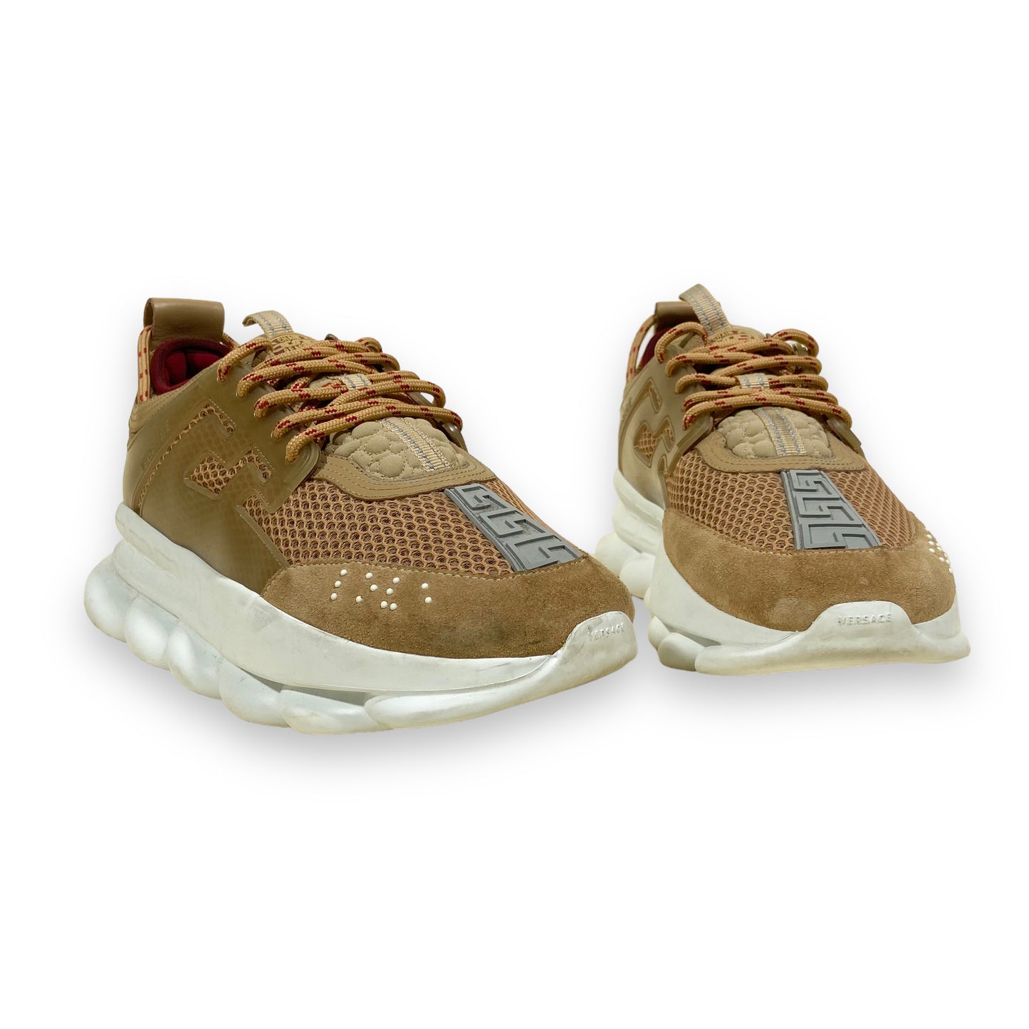 VERSACE CHAIN REACTION SNEAKERS CARAMEL UK9
