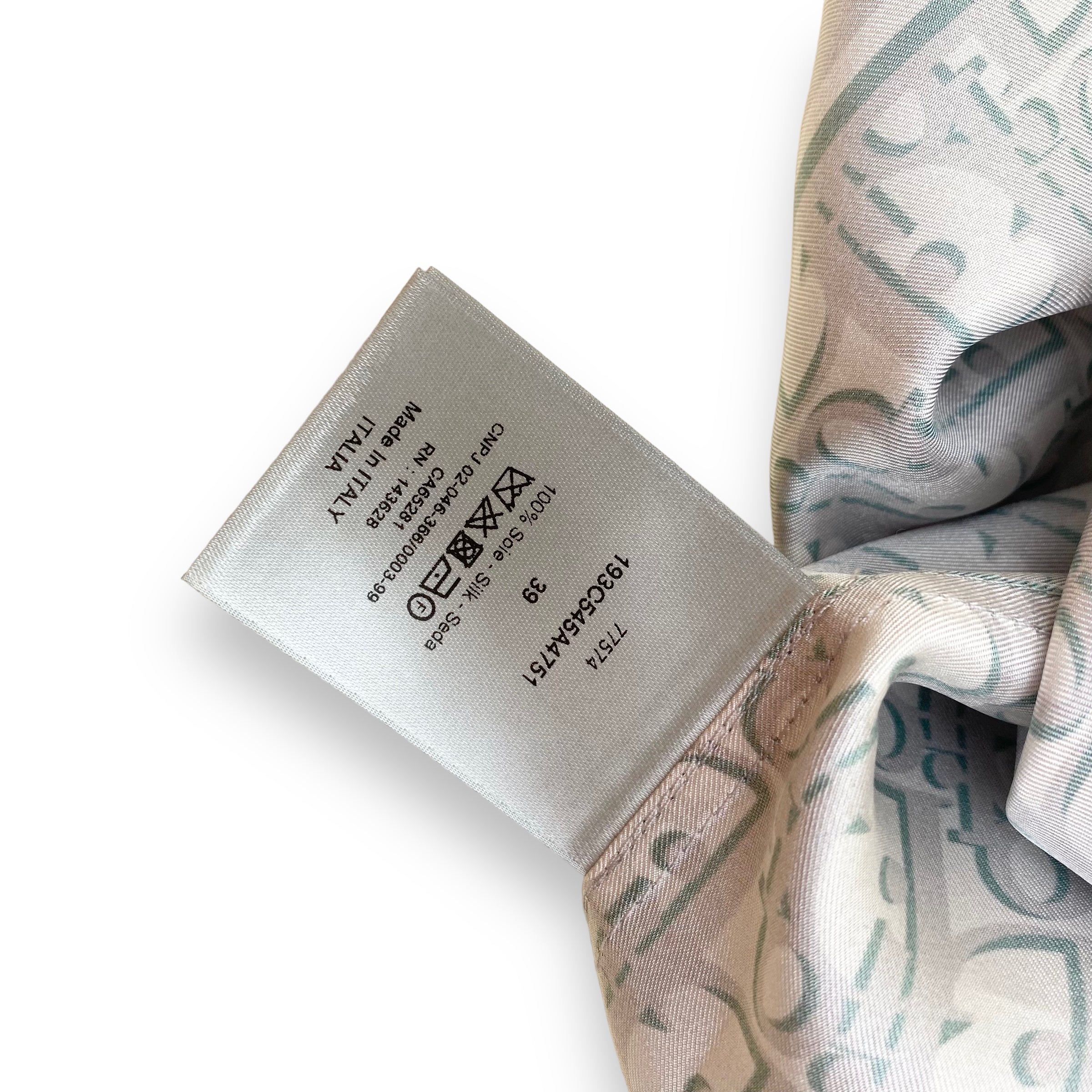 DIOR OBLIQUE SILK MONOGRAM SHIRT GREY M