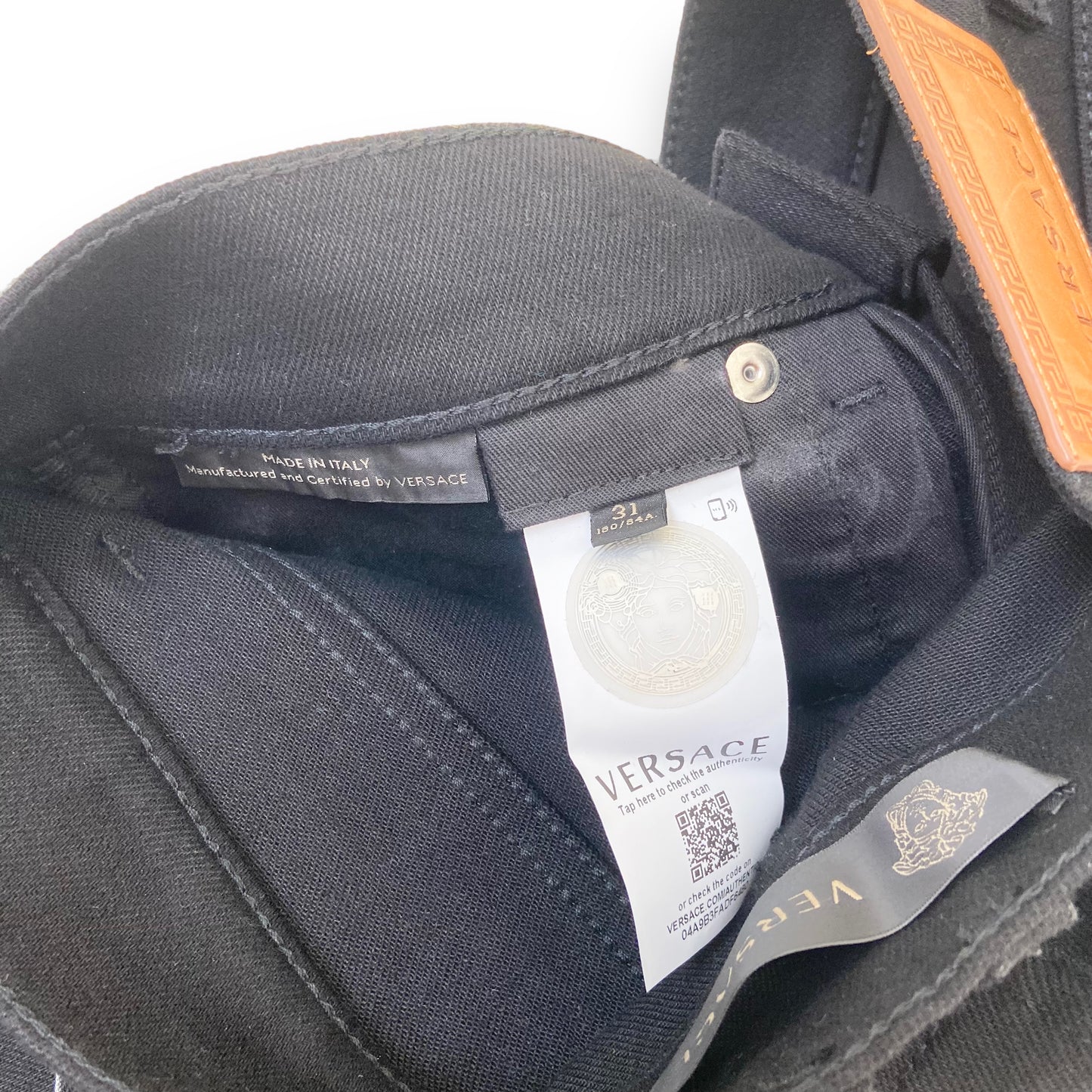 VERSACE LOGO JEANS SLIM TAYLOR FIT BLACK 31W