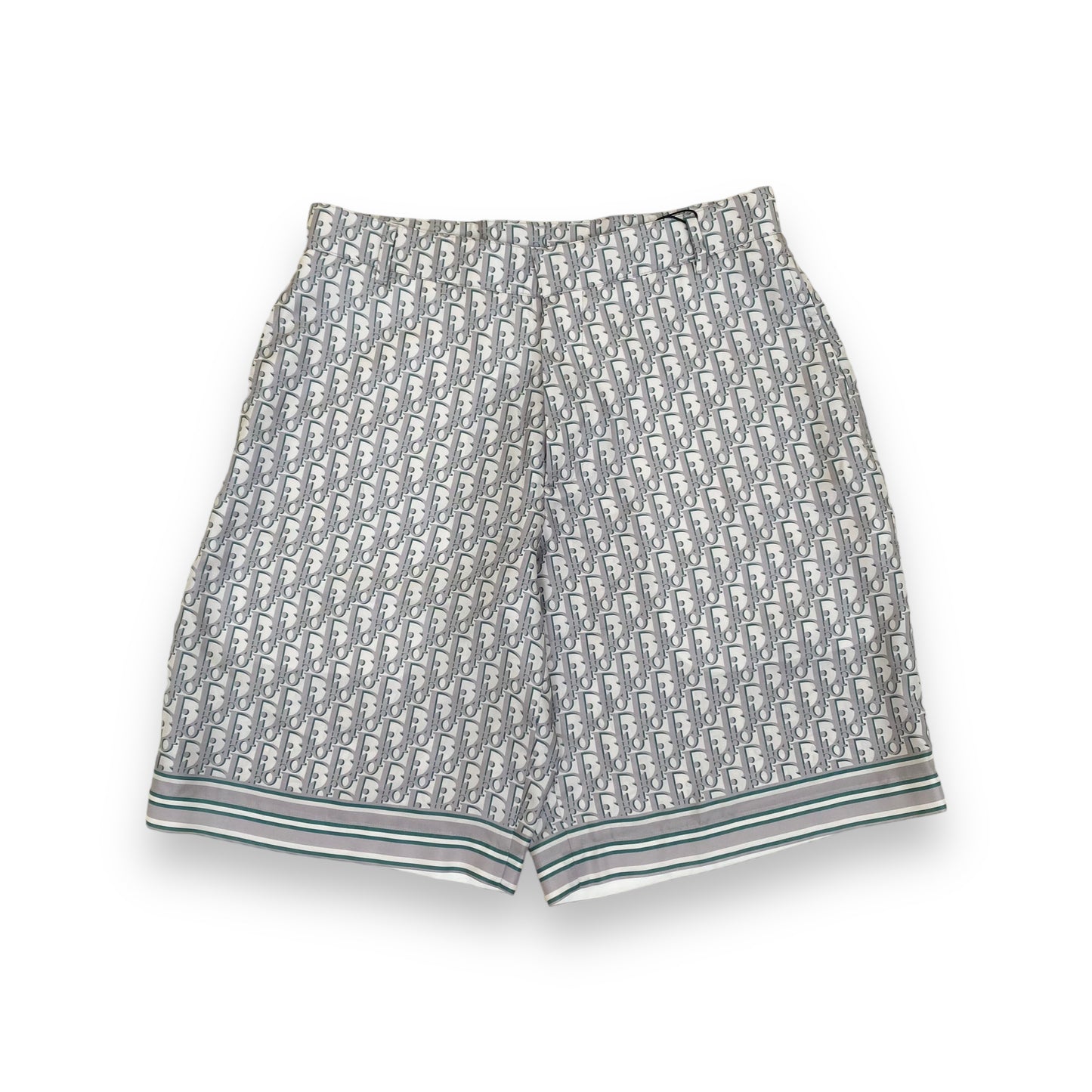 DIOR OBLIQUE BERMUDA SILK MONOGRAM SHORTS GREY M