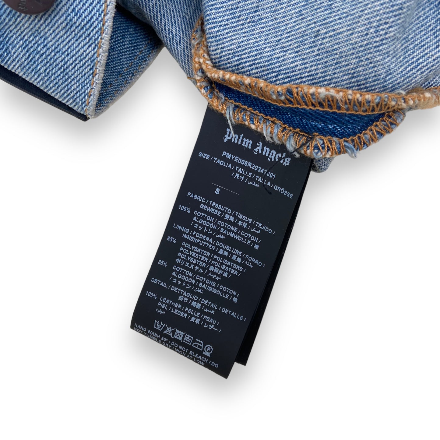 PALM ANGELS LOGO DENIM JACKET BLUE S