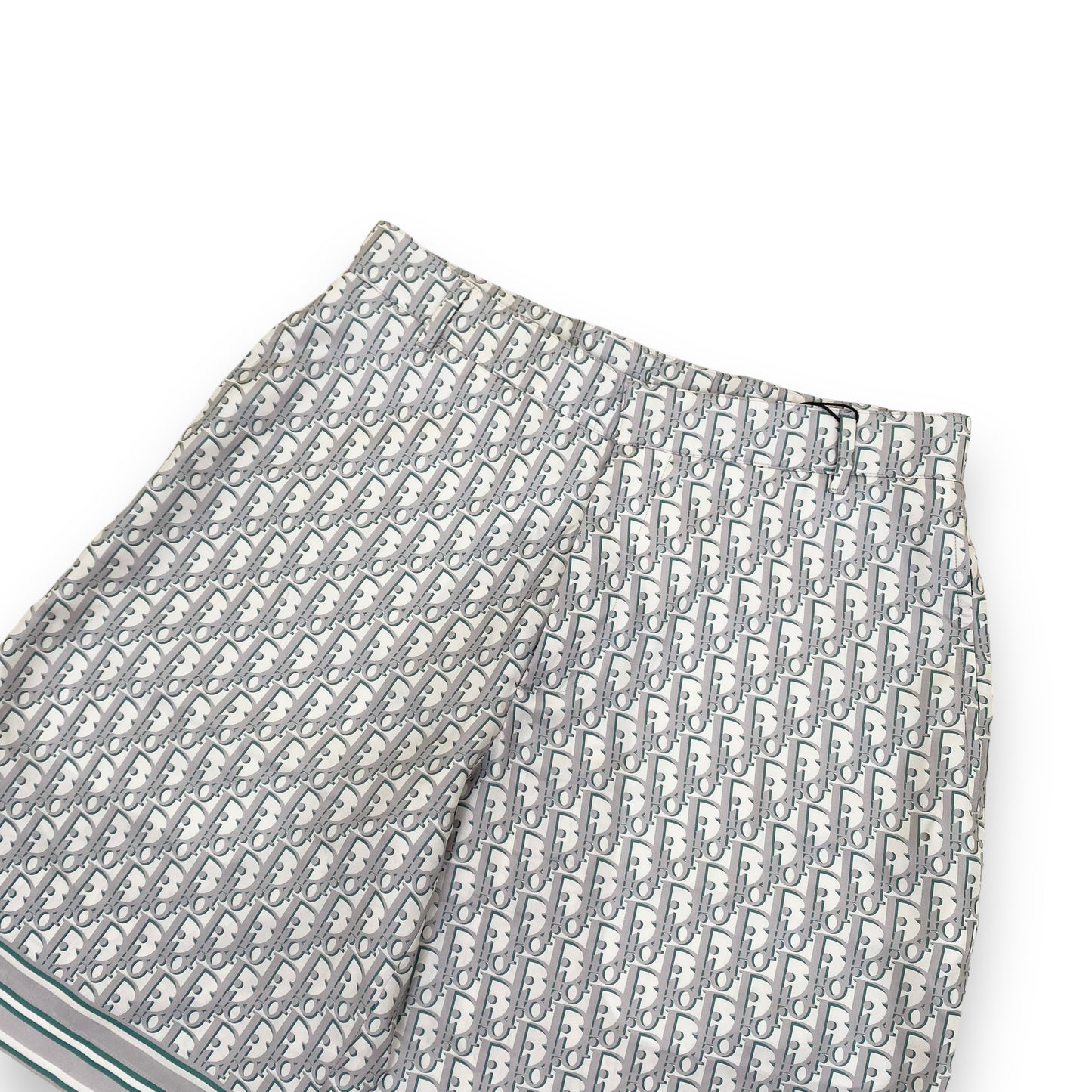 DIOR OBLIQUE BERMUDA SILK MONOGRAM SHORTS GREY M
