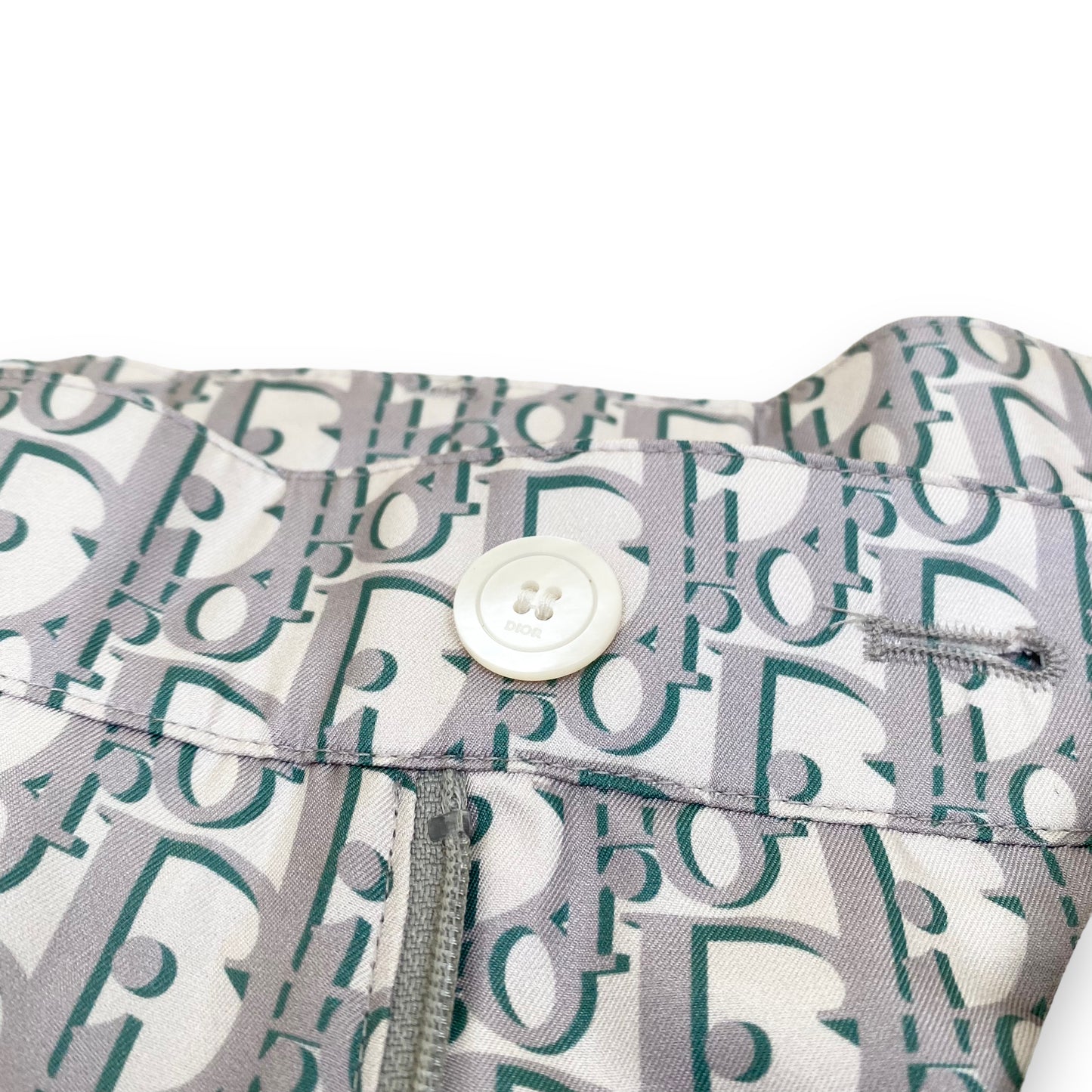 DIOR OBLIQUE BERMUDA SILK MONOGRAM SHORTS GREY M