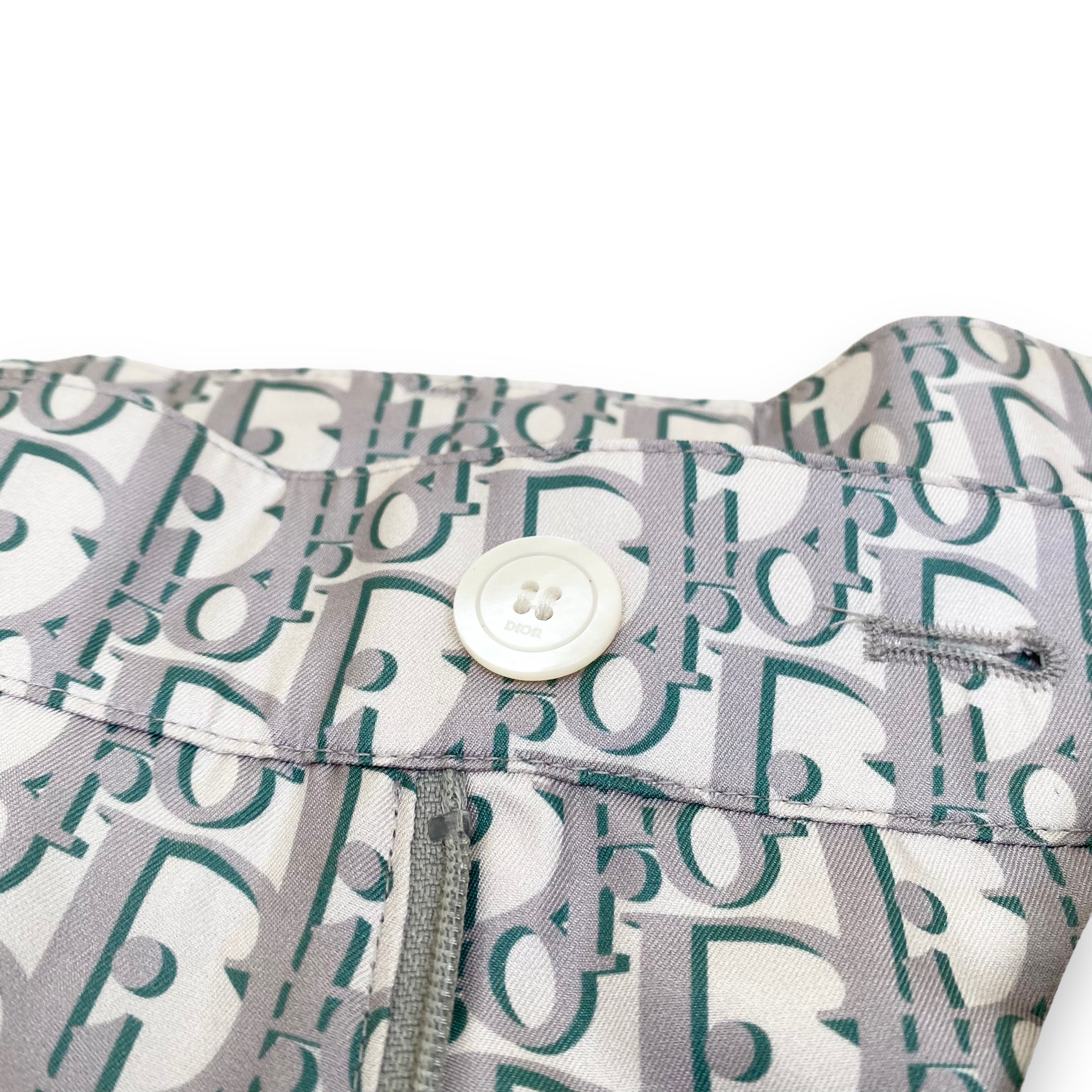 DIOR OBLIQUE BERMUDA SILK MONOGRAM SHORTS GREY M