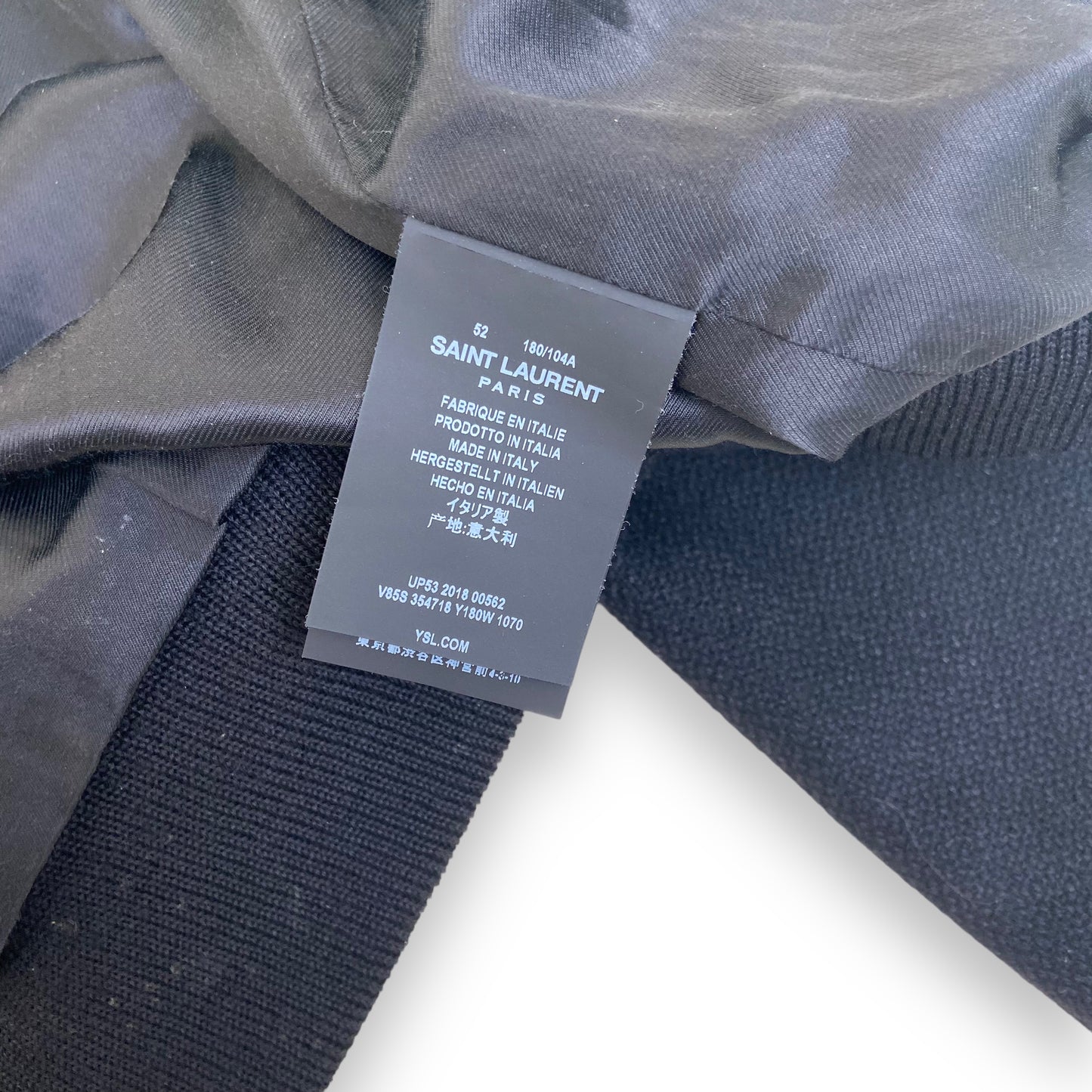 SAINT LAURENT WOOL TEDDY JACKET BLACK XL