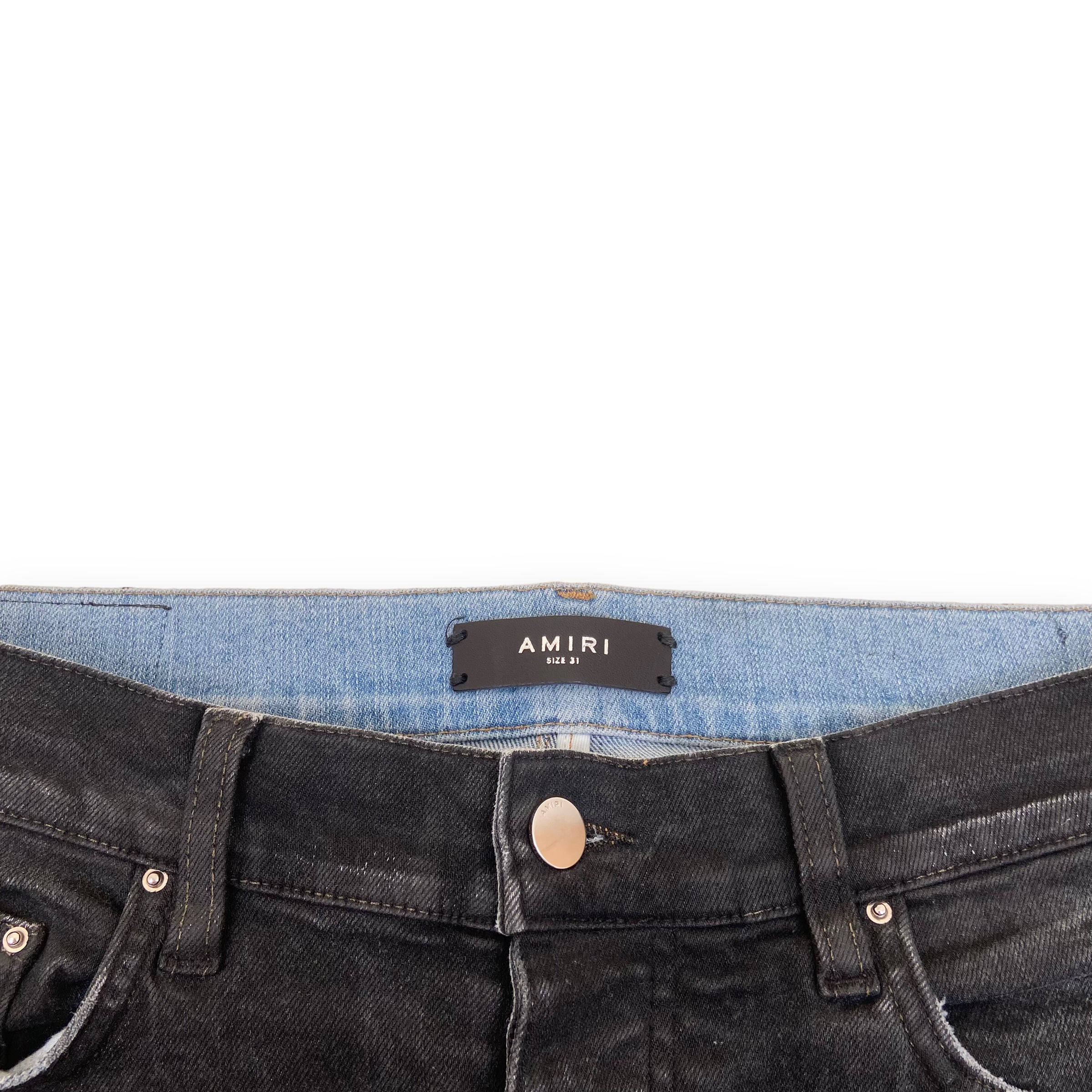 AMIRI DISTRESSED DENIM JEANS BLACK 31W