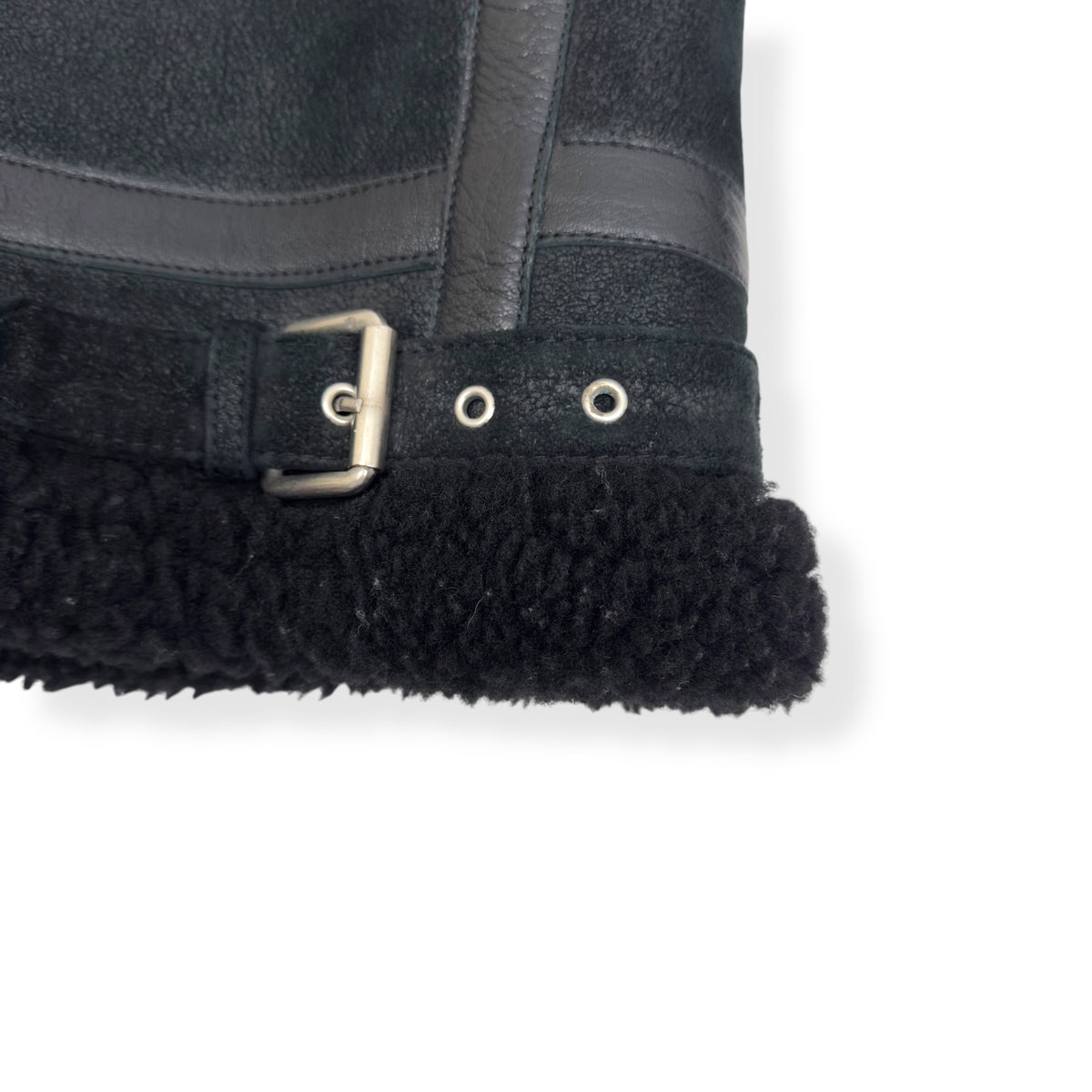 ACNE STUDIOS SHEARLING-LINED FULL-GRAIN LEATHER JACKET BLACK S