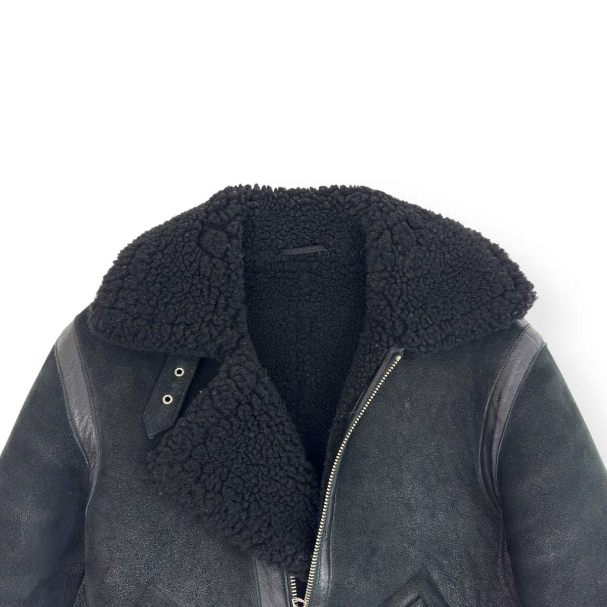 ACNE STUDIOS SHEARLING-LINED FULL-GRAIN LEATHER JACKET BLACK S