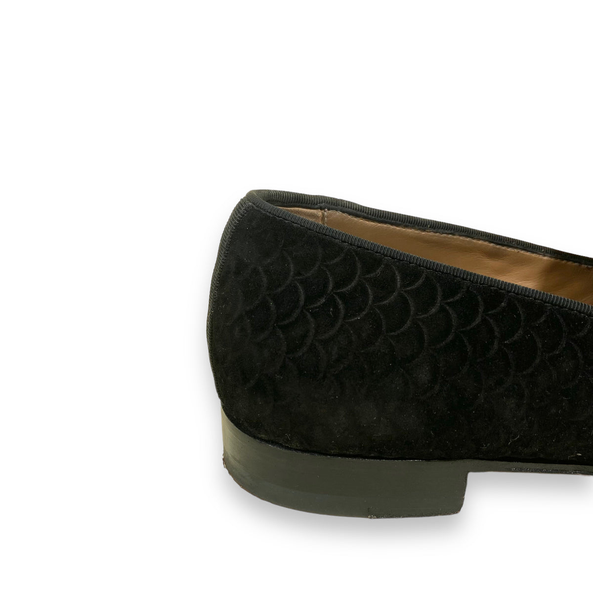 CHRISTIAN LOUBOUTIN SUEDE TASSEL LOAFERS BLACK UK8