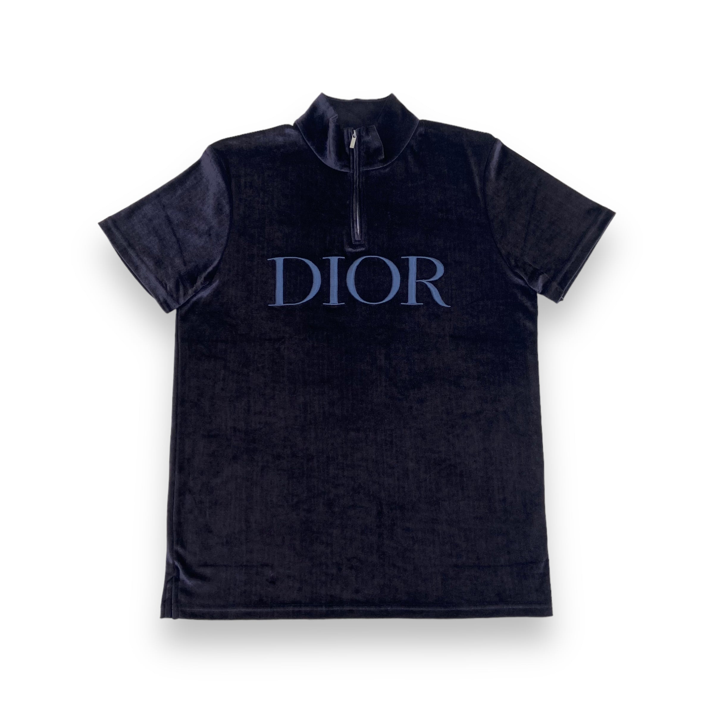 DIOR VISCOSE ZIP POLO SHIRT BLACK L
