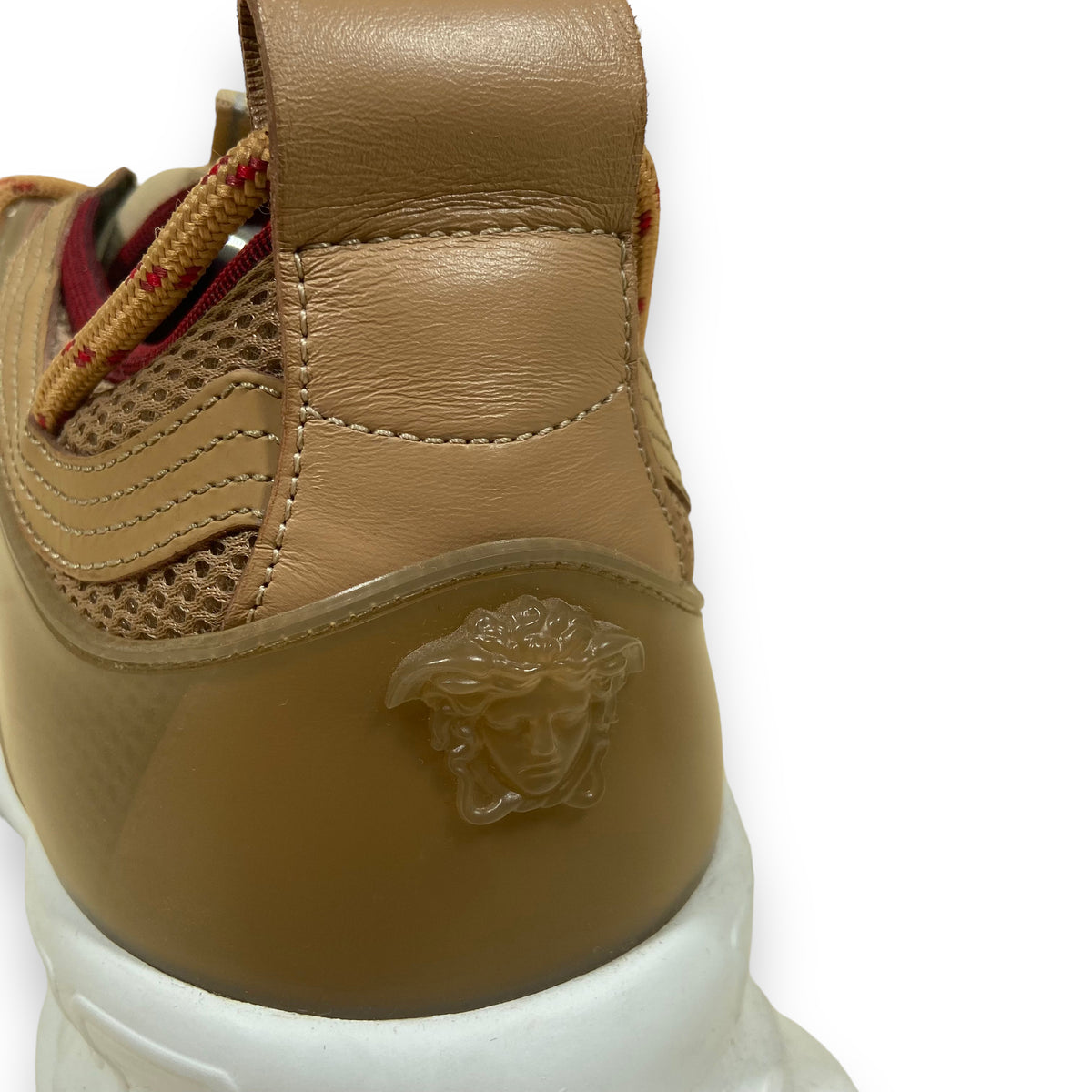 VERSACE CHAIN REACTION SNEAKERS CARAMEL UK9