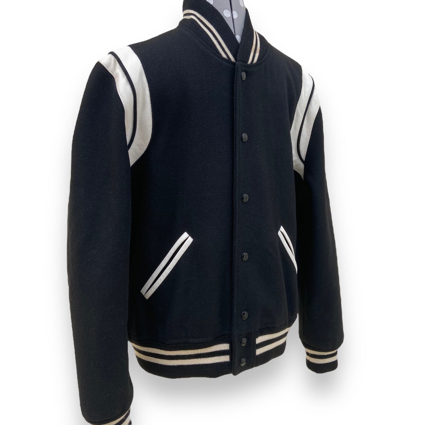 SAINT LAURENT WOOL TEDDY JACKET BLACK XL