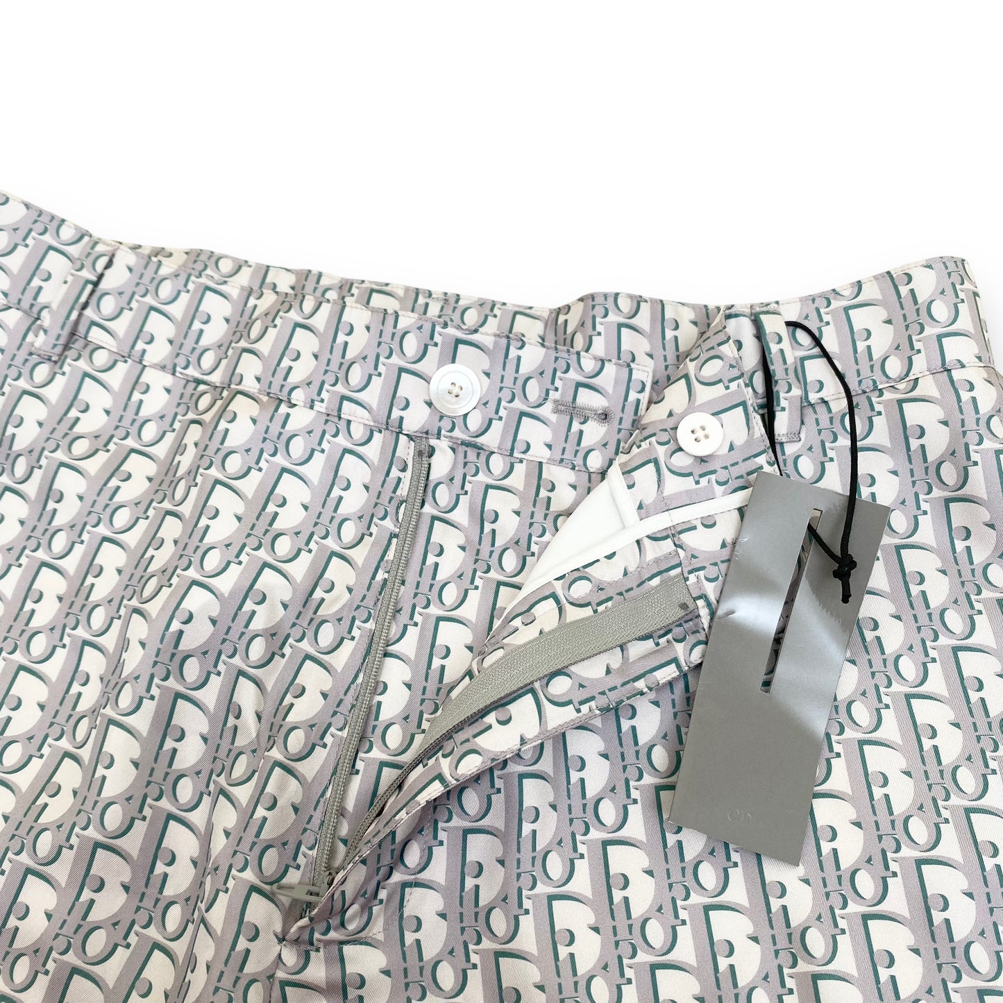 DIOR OBLIQUE BERMUDA SILK MONOGRAM SHORTS GREY M