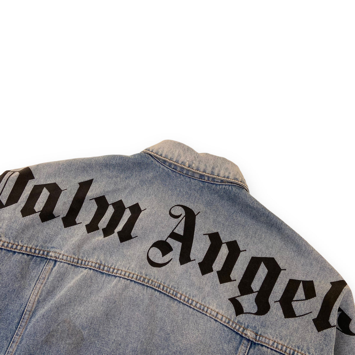 PALM ANGELS LOGO DENIM JACKET BLUE S