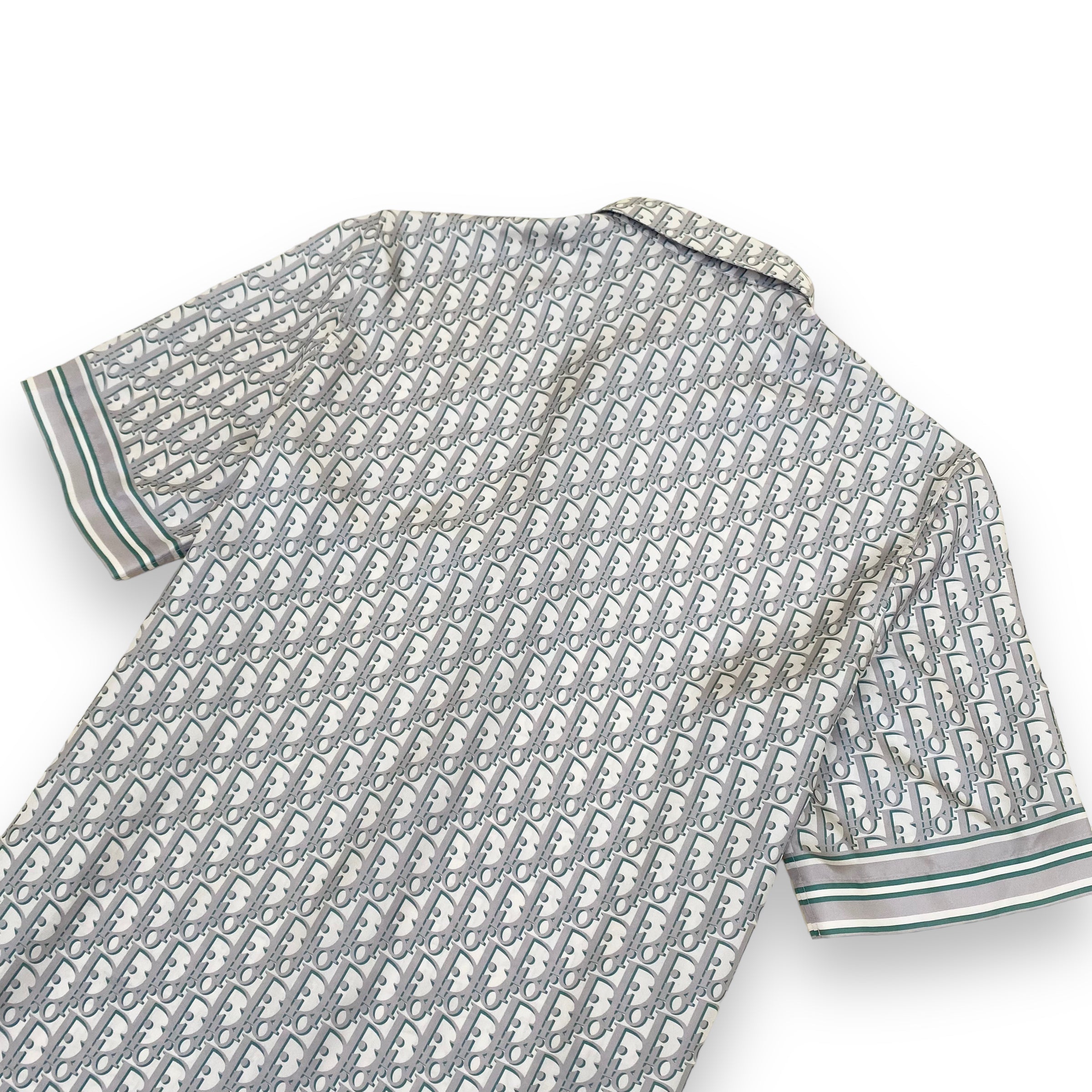 DIOR OBLIQUE SILK MONOGRAM SHIRT GREY M