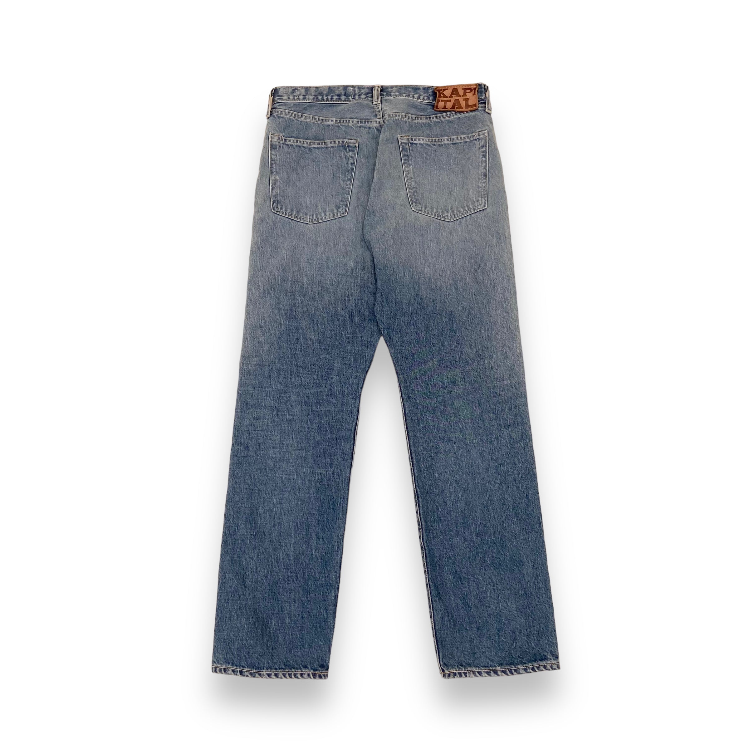 KAPITAL STRAIGHT LEG GEMSTONE JEANS BLUE 34W