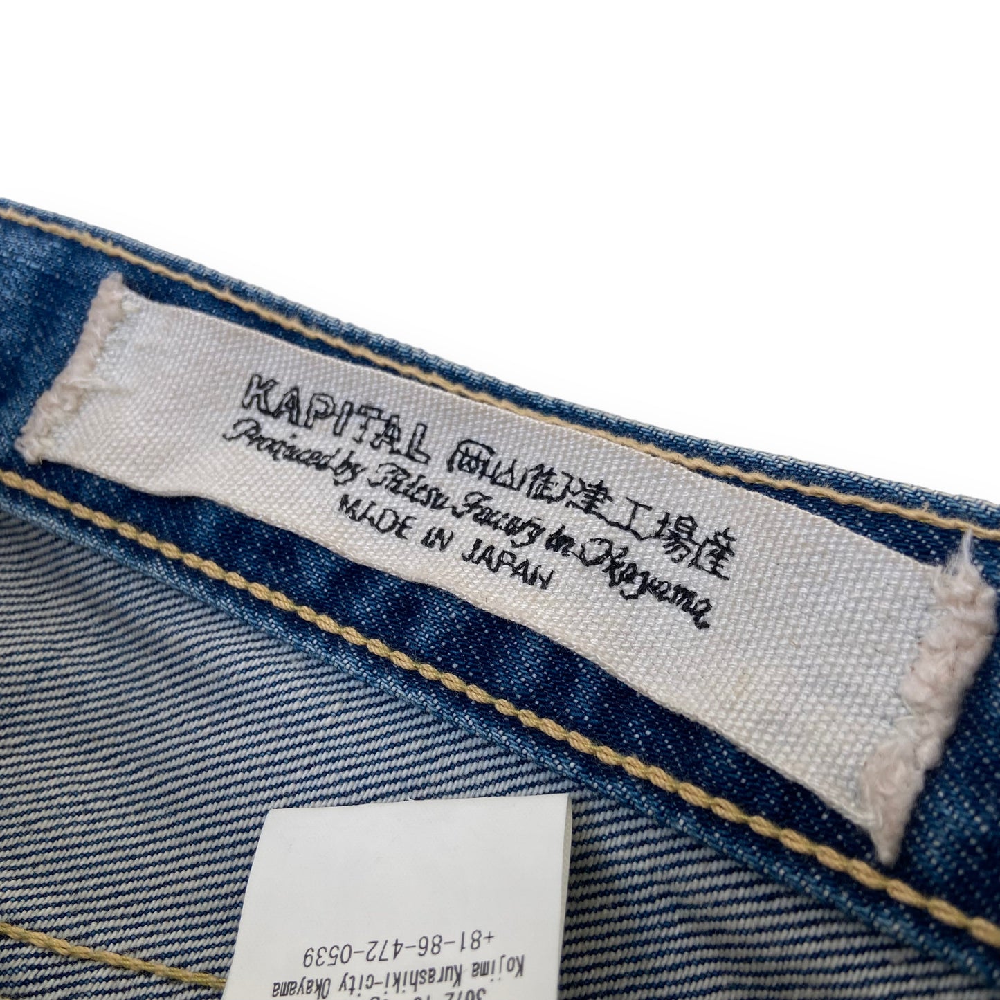 KAPITAL STRAIGHT LEG GEMSTONE JEANS BLUE 34W