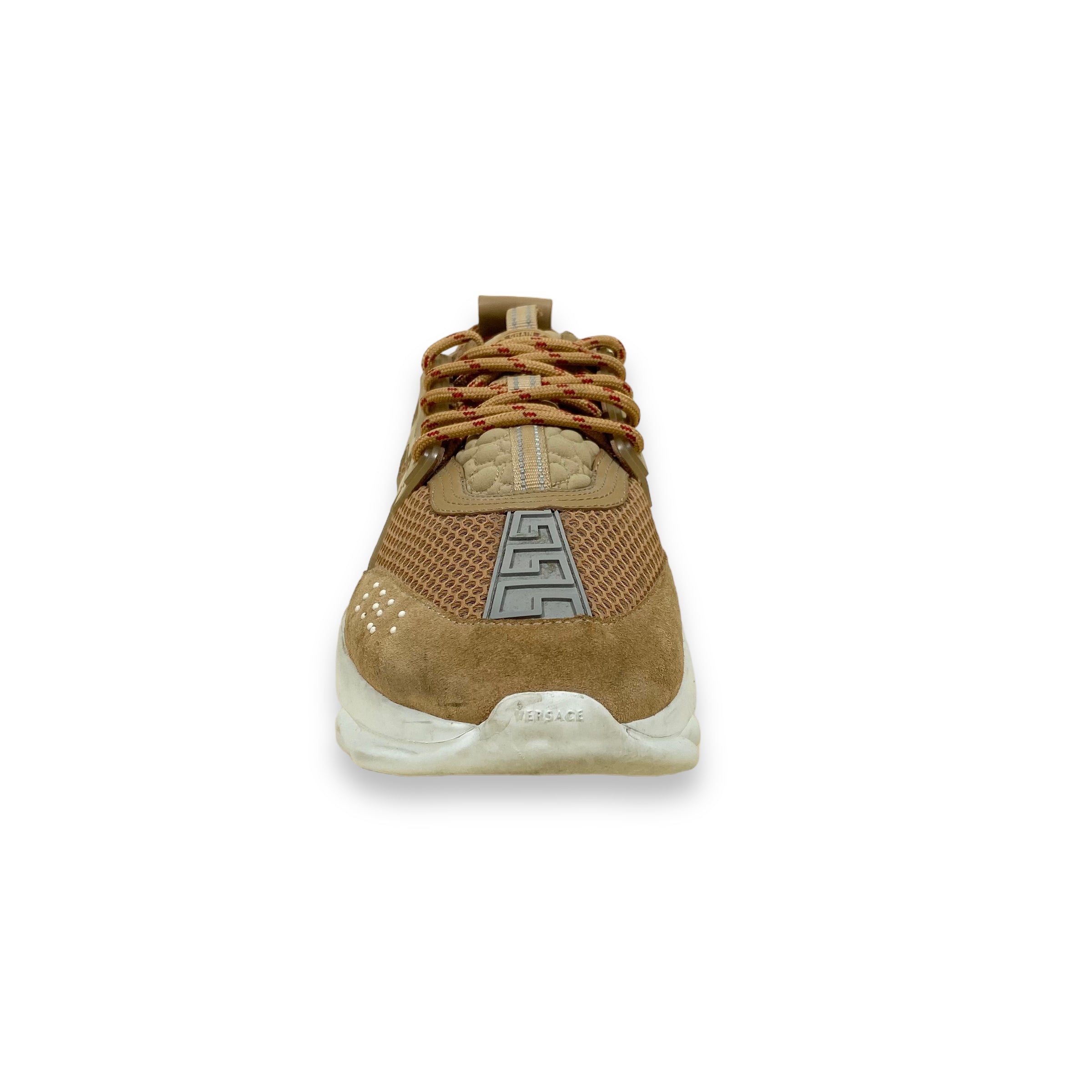 VERSACE CHAIN REACTION SNEAKERS CARAMEL UK9