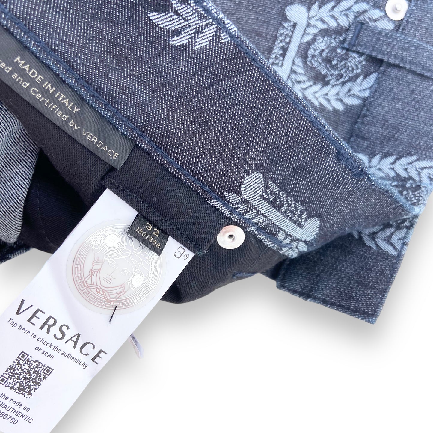 VERSACE MONOGRAM JEANS GREY 32W