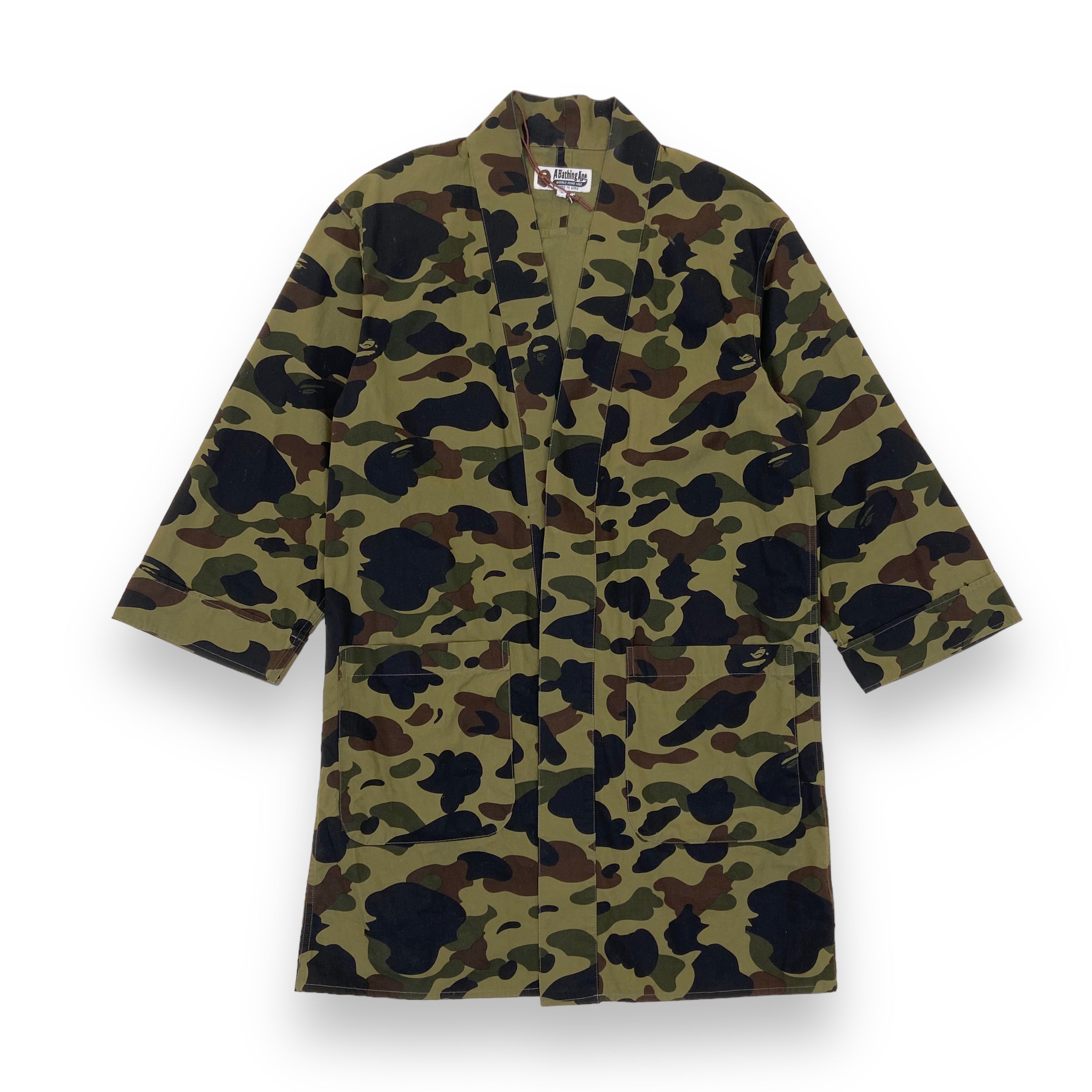 BAPE 1ST CAMO KIMONO SHIRT GREEN S