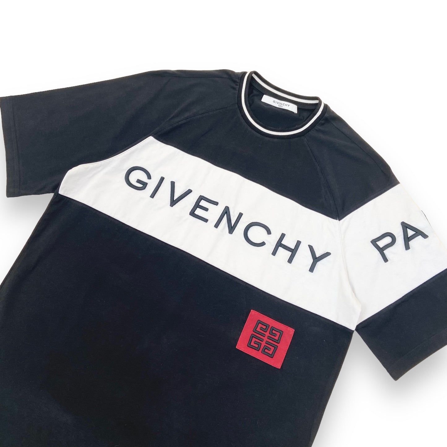 GIVENCHY PANELLED LOGO T-SHIRT BLACK L