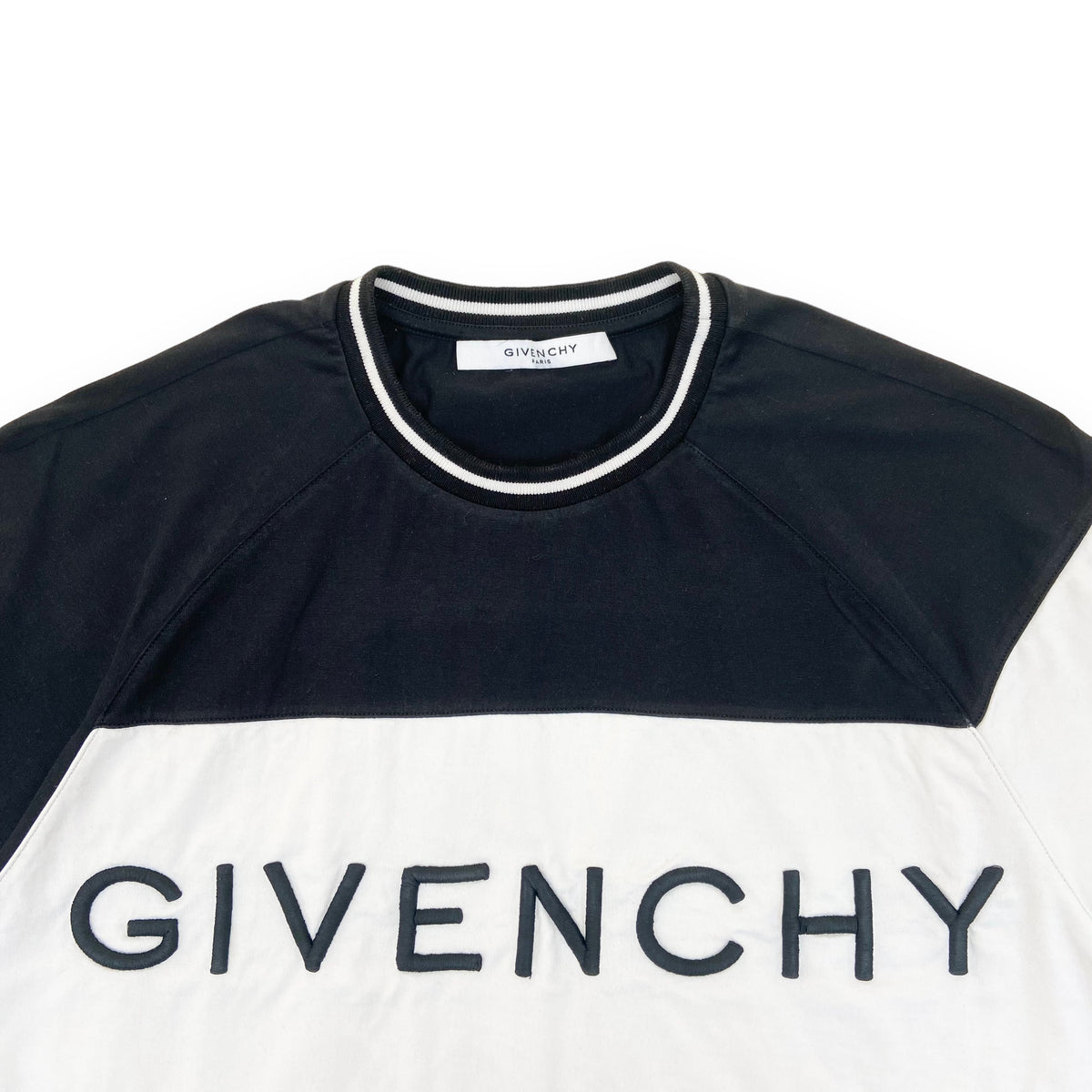 GIVENCHY PANELLED LOGO T-SHIRT BLACK L