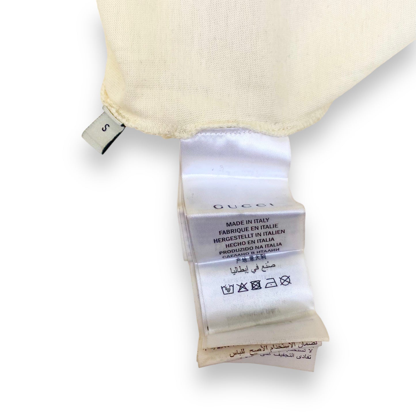 GUCCI INTERLOCKING LOGO T-SHIRT IVORY S