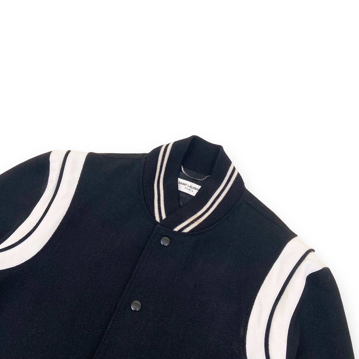 SAINT LAURENT WOOL TEDDY JACKET BLACK XL