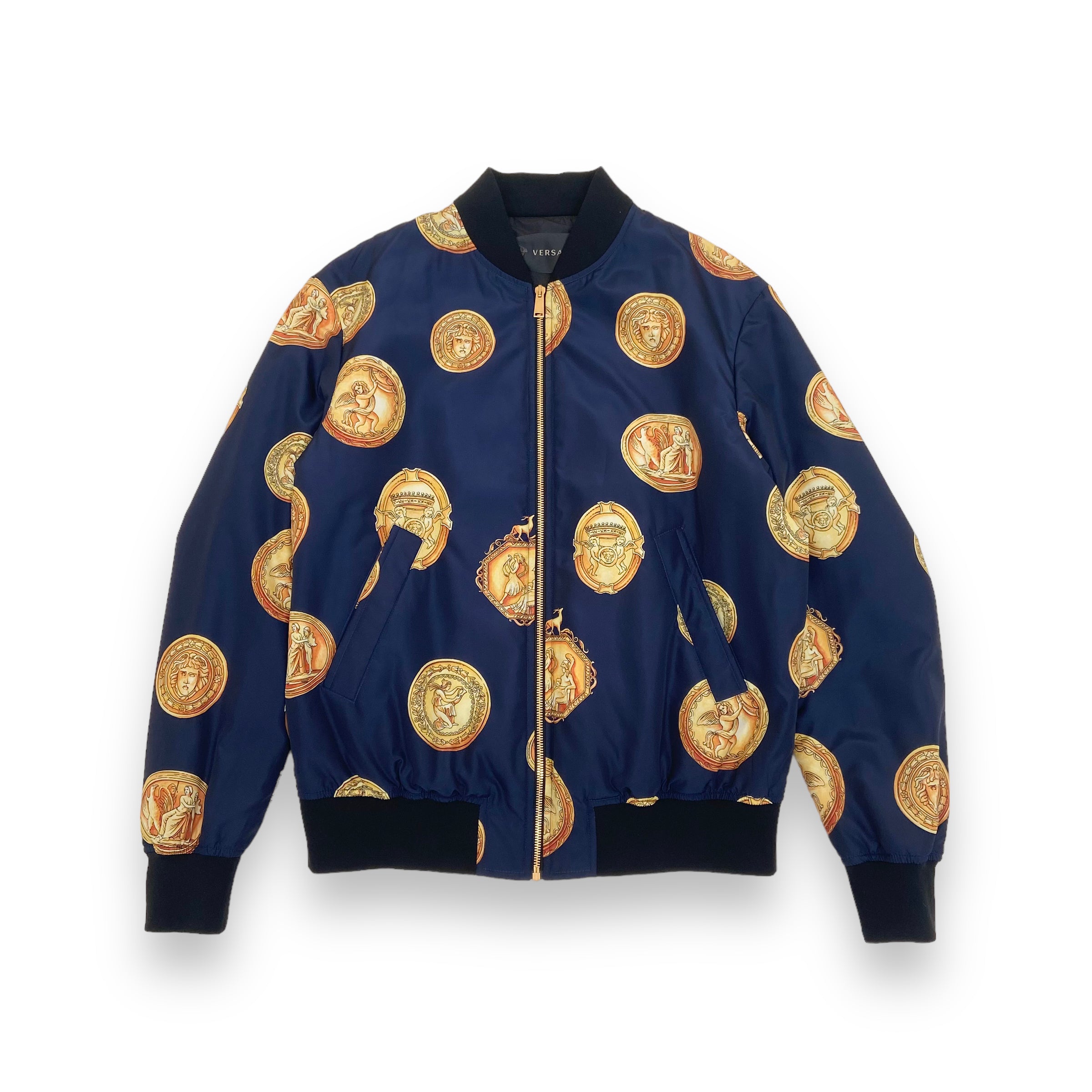 VERSACE BOMBER JACKET BLUE M