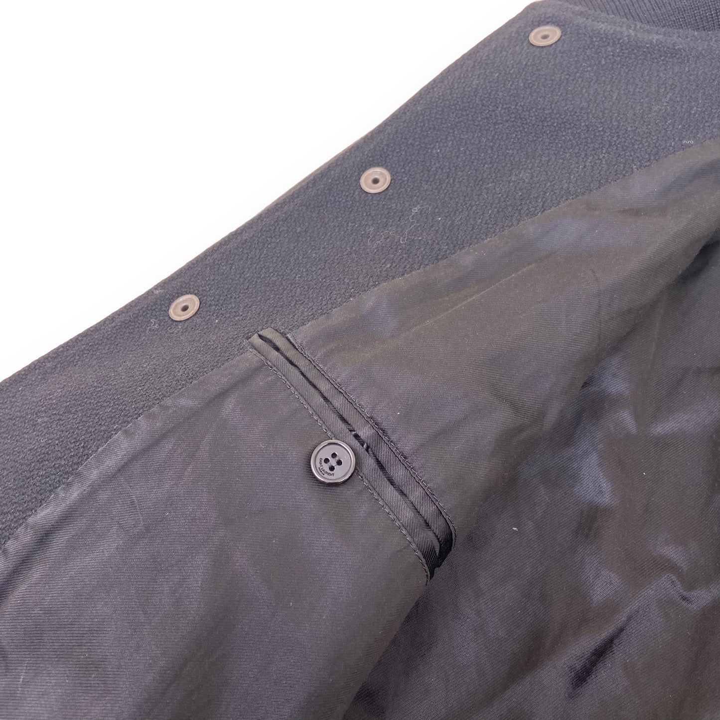 SAINT LAURENT WOOL TEDDY JACKET BLACK XL
