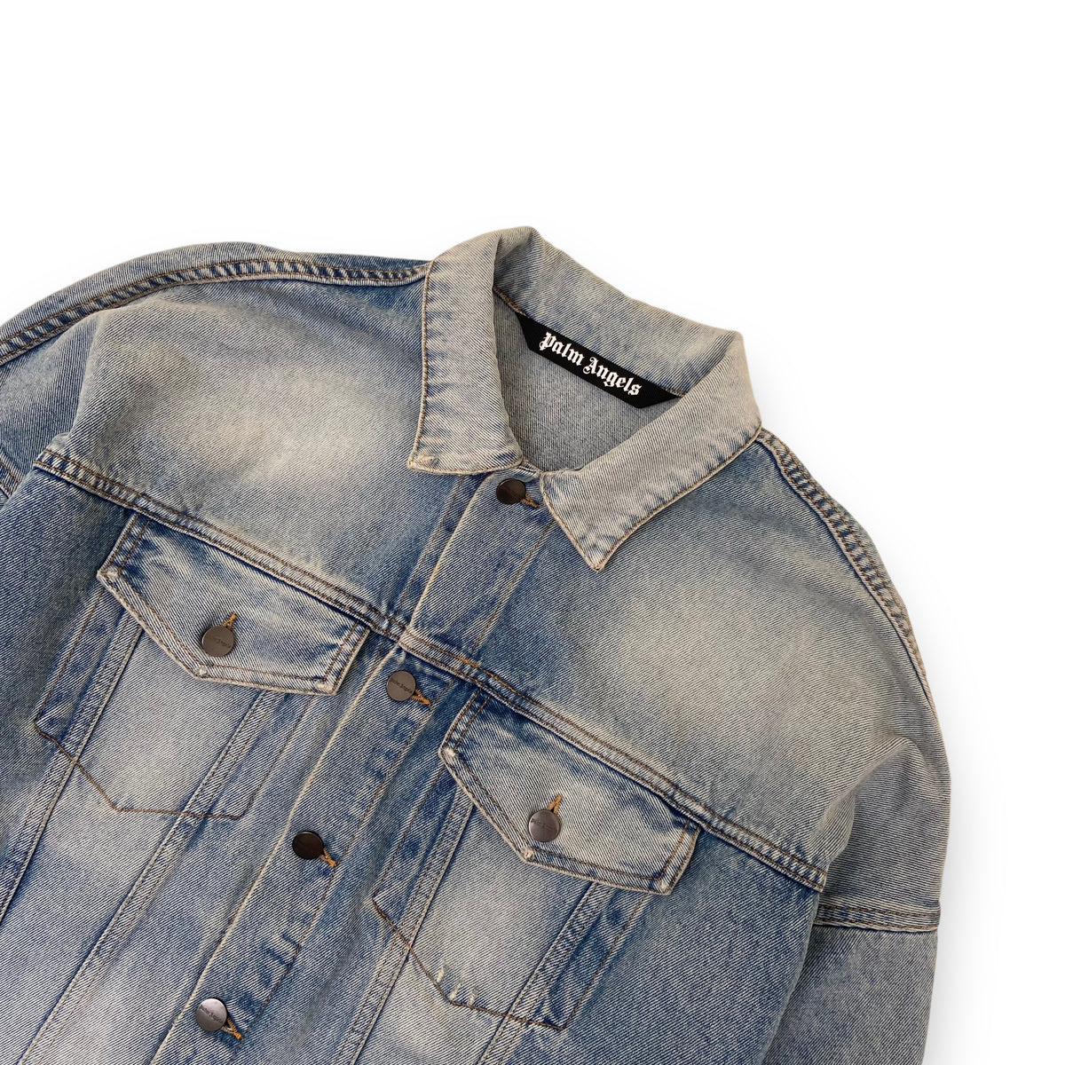 PALM ANGELS LOGO DENIM JACKET BLUE S