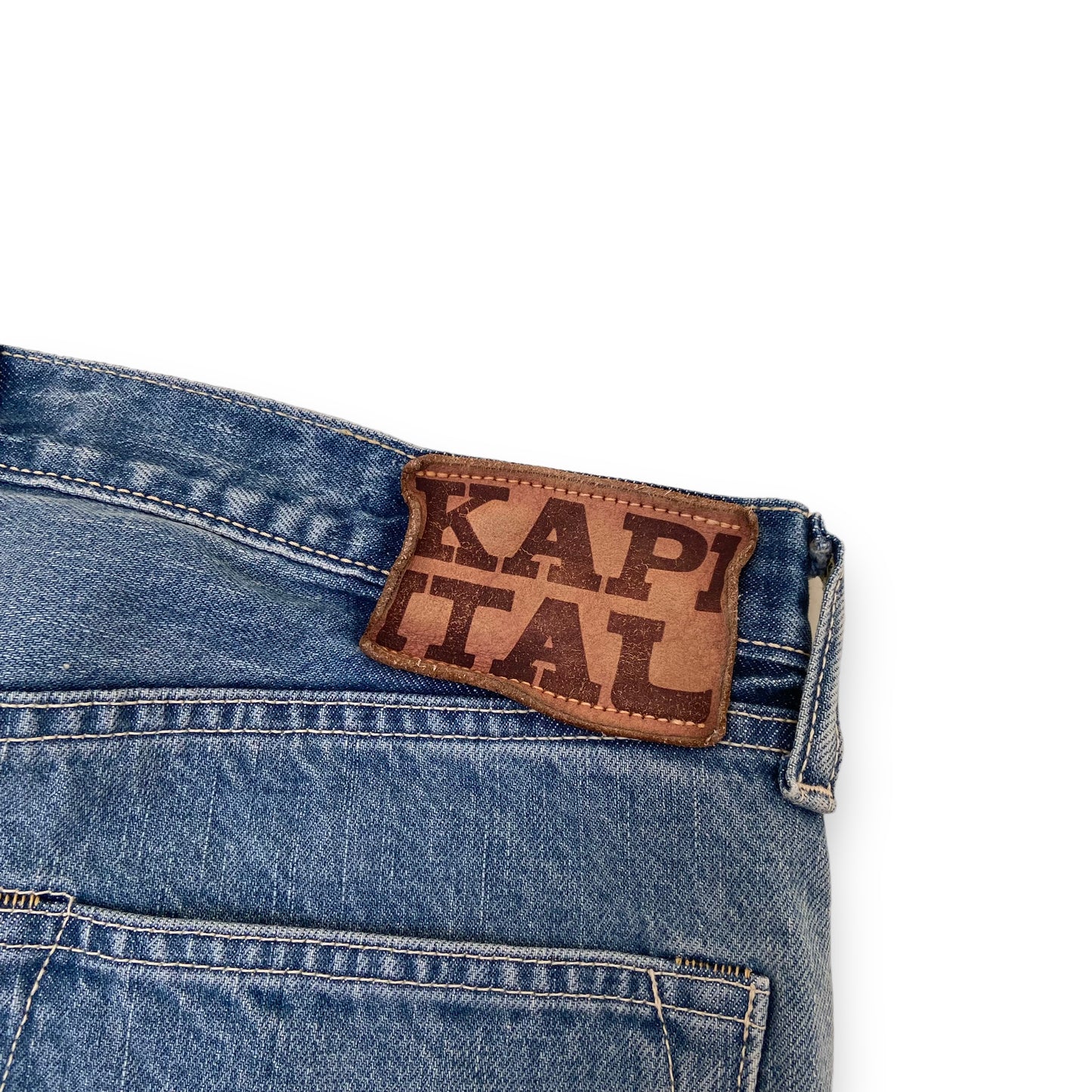 KAPITAL STRAIGHT LEG GEMSTONE JEANS BLUE 34W