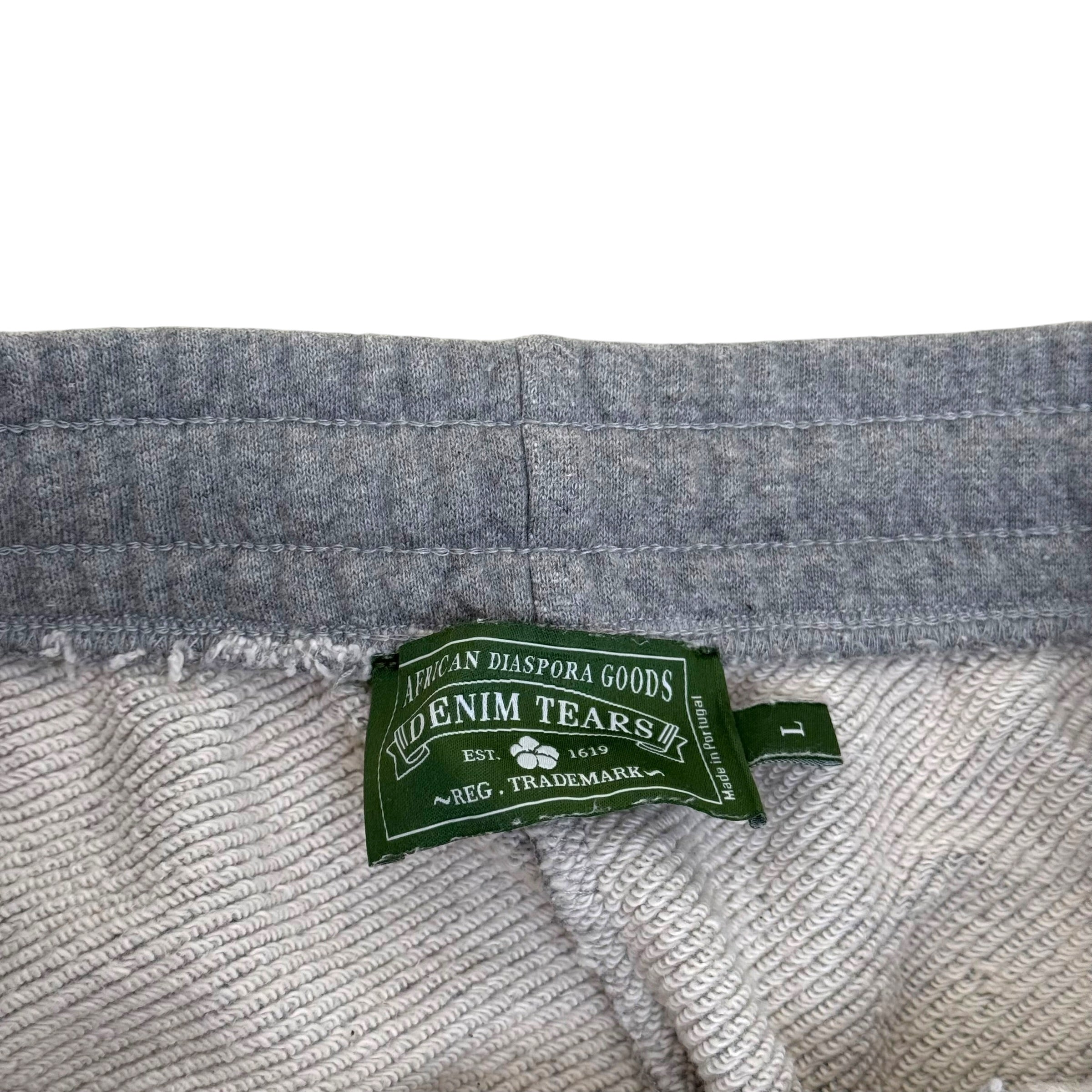 DENIM TEARS WREATH SWEATPANTS GREY / WHITE L