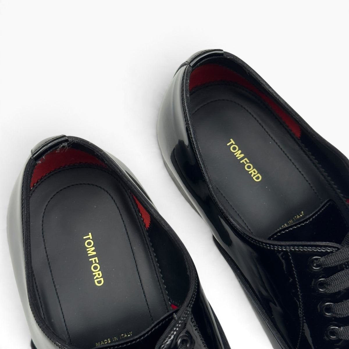 TOM FORD EDGAR PATENT LEATHER OXFORD SHOE BLACK 42 / UK8