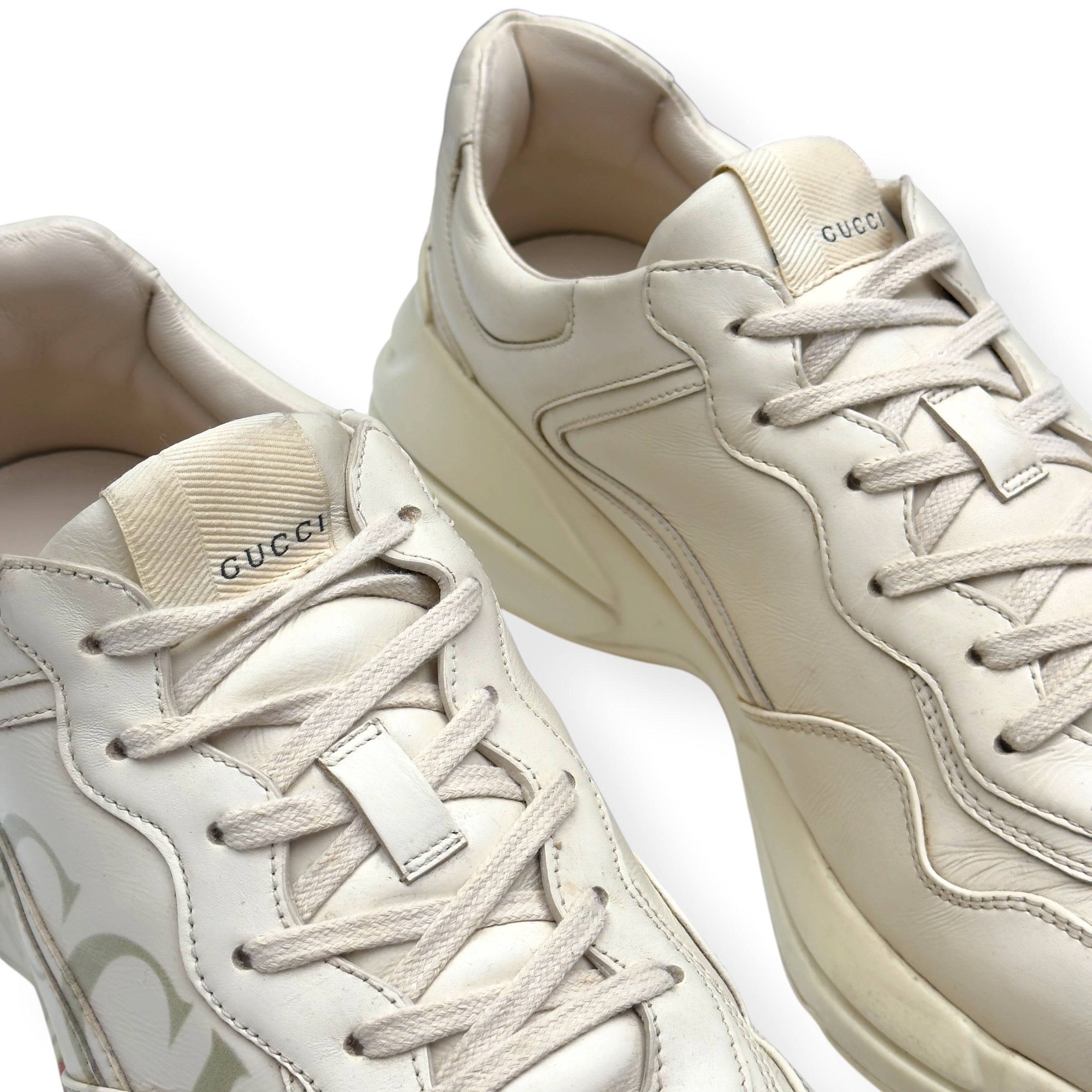 GUCCI RHYTON VINTAGE LOGO SNEAKER ECRU UK10