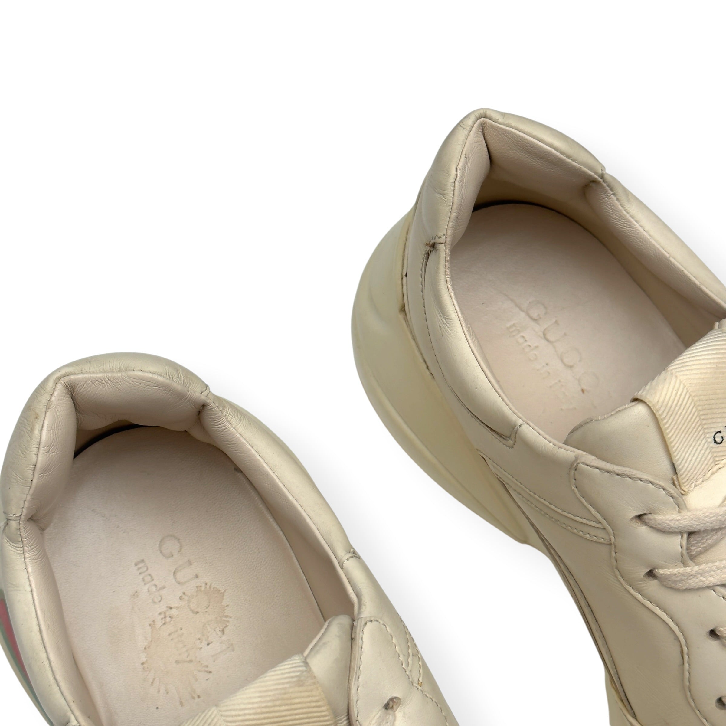 GUCCI RHYTON VINTAGE LOGO SNEAKER ECRU UK10