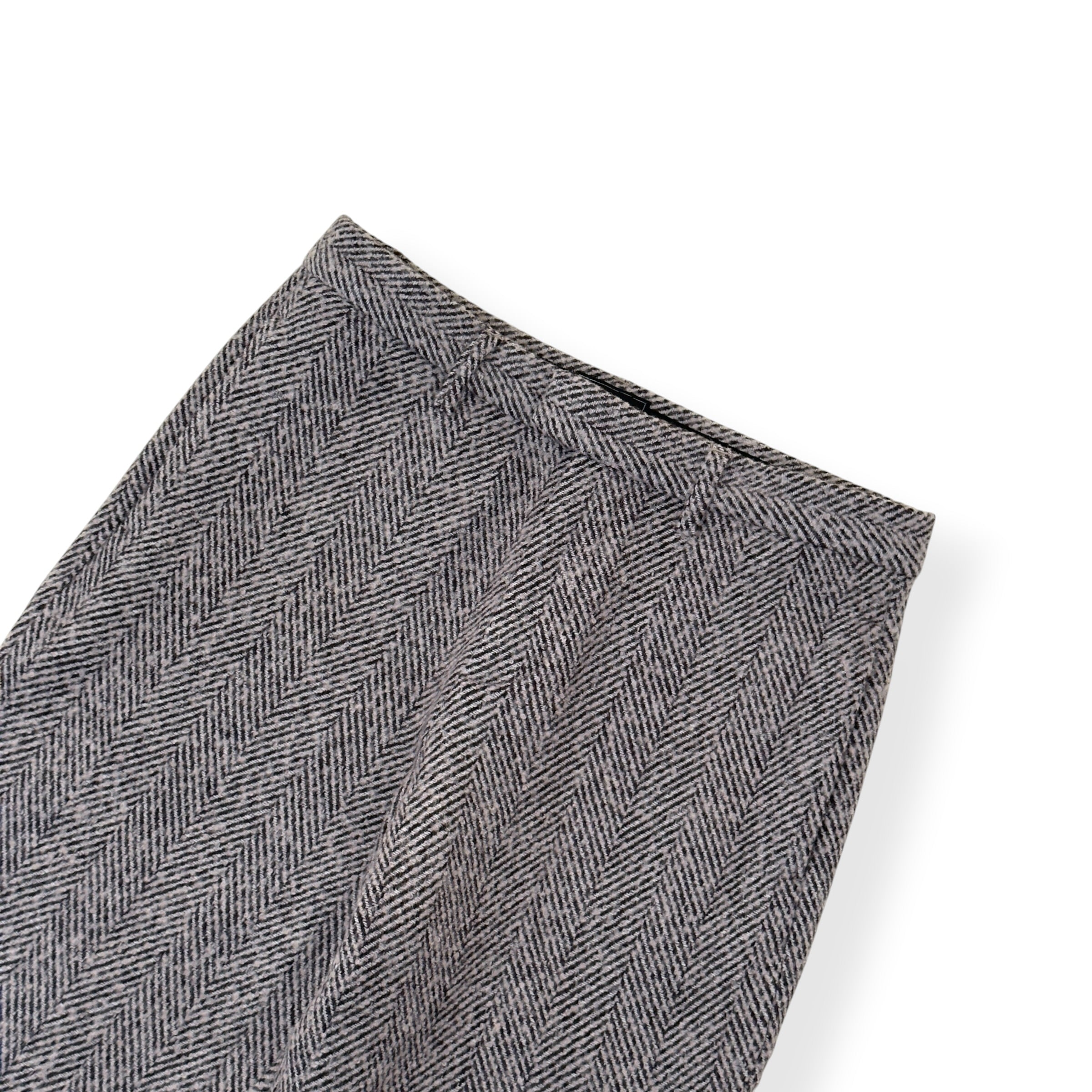 PERCIVAL HERRINGBONE STRAIGHT-LEG WOOL TROUSERS GREY 32 / M
