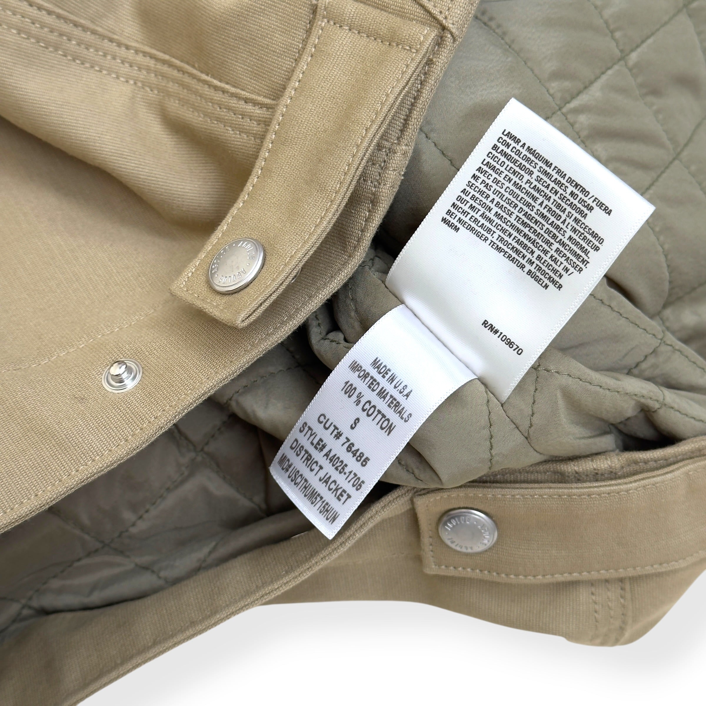 AGOLDE X RSVP GALLERY DISTRICT WORK JACKET TAUPE S
