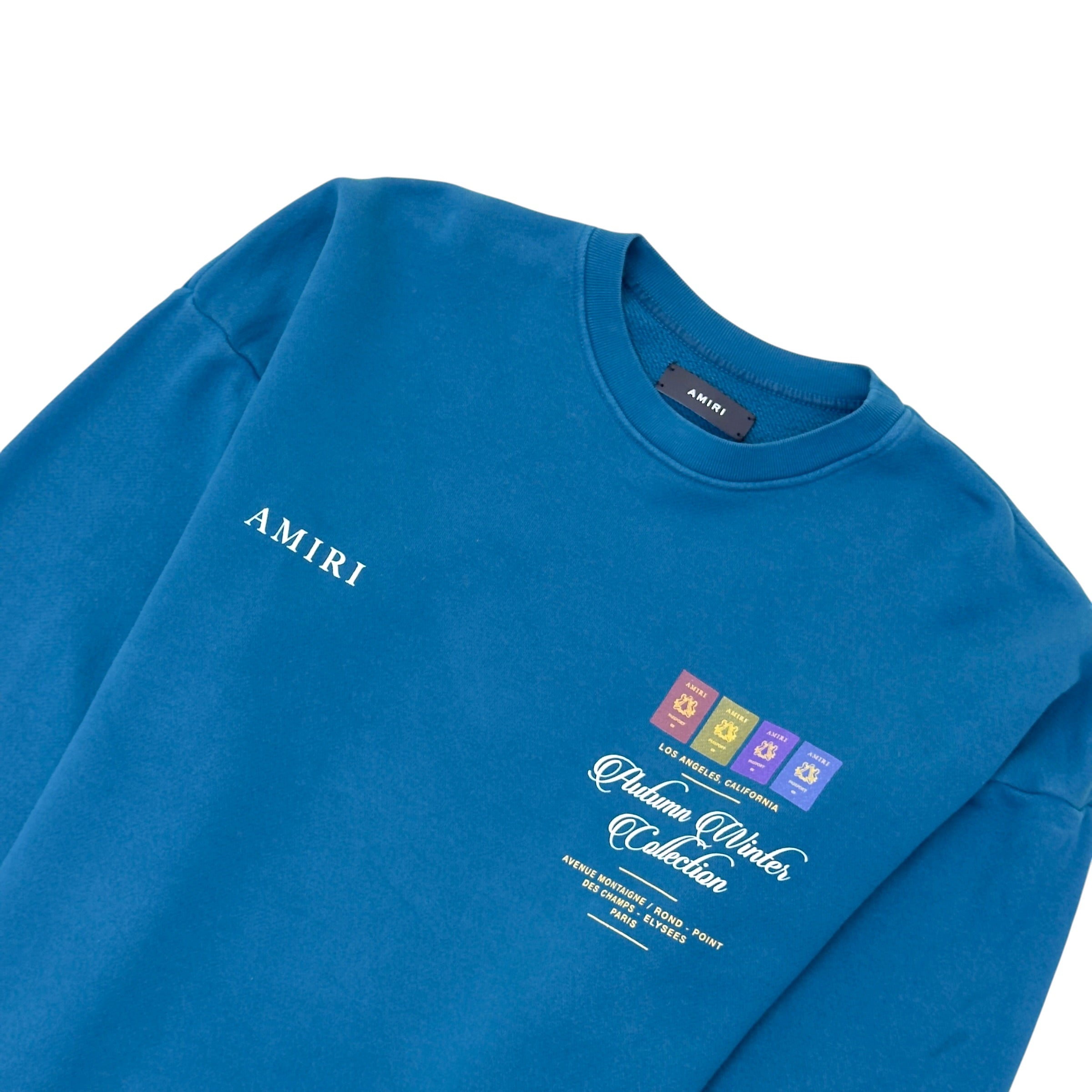 AMIRI GIVEAWAY CREWNECK SWEATSHIRT BLUE M