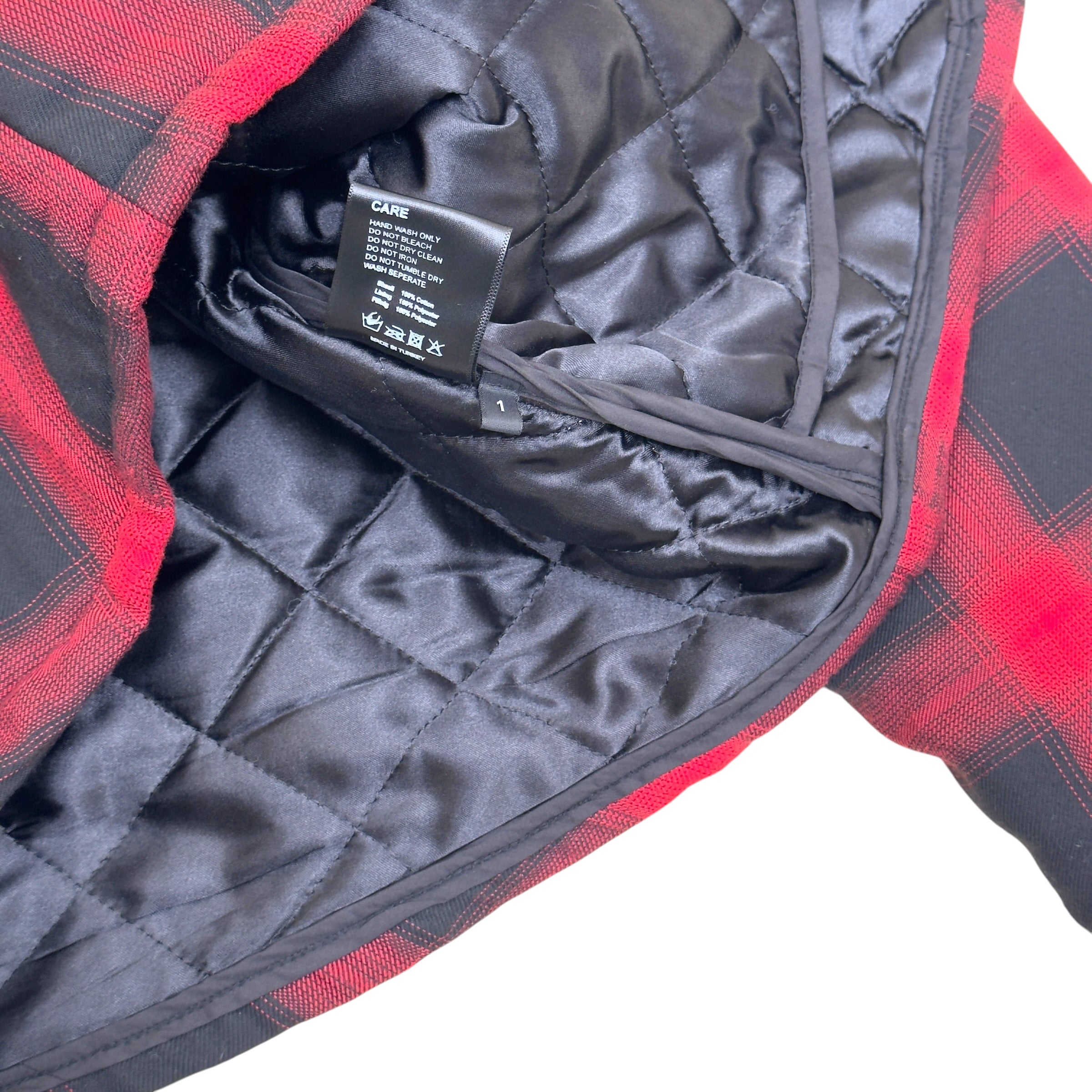 ASKYURSELF BANNED PADDED FLANNEL JACKET RED / BLACK 1 / S