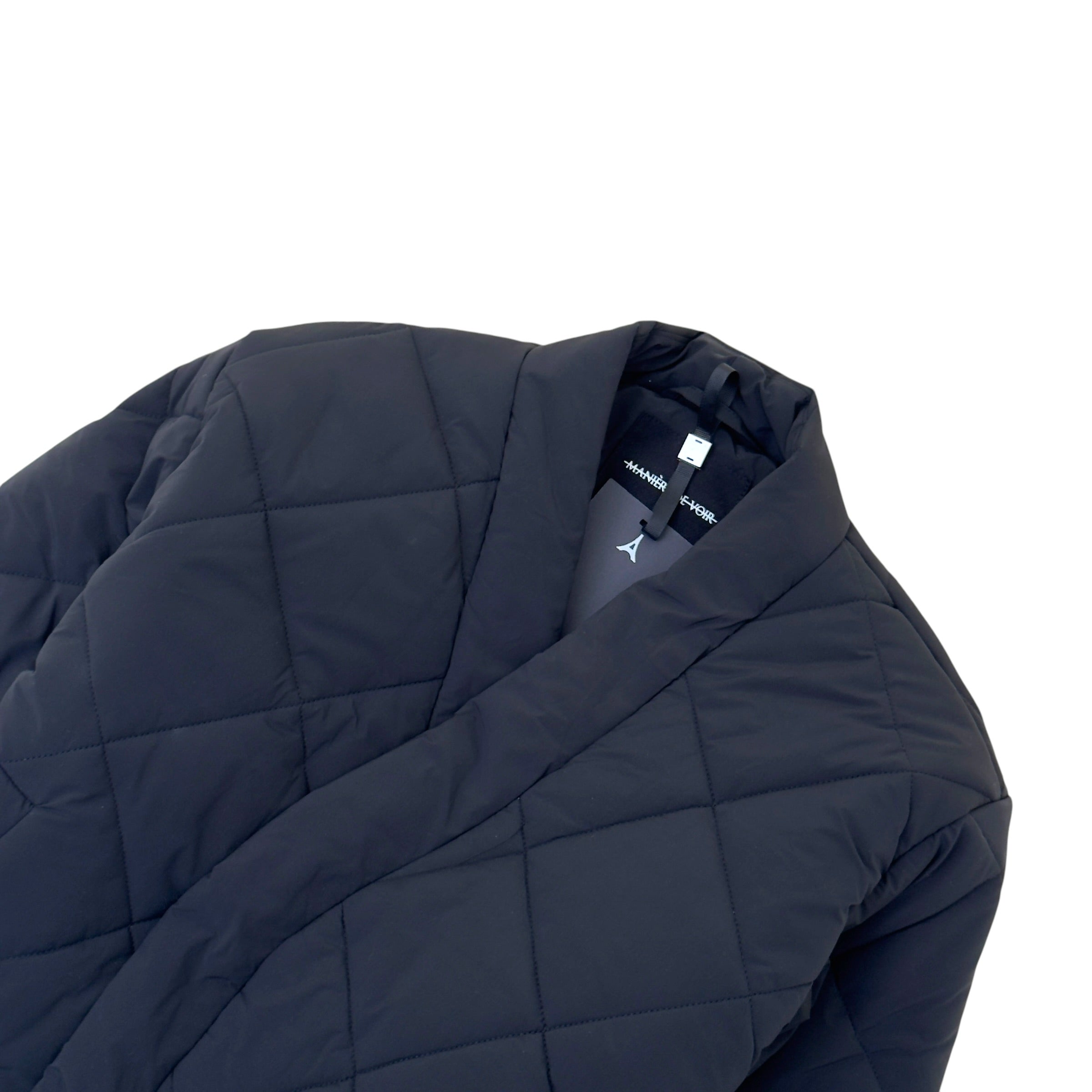MANIÈRE DE VOIR EMIL KIMONO QUILTED WRAP PUFFER JACKET BLACK S