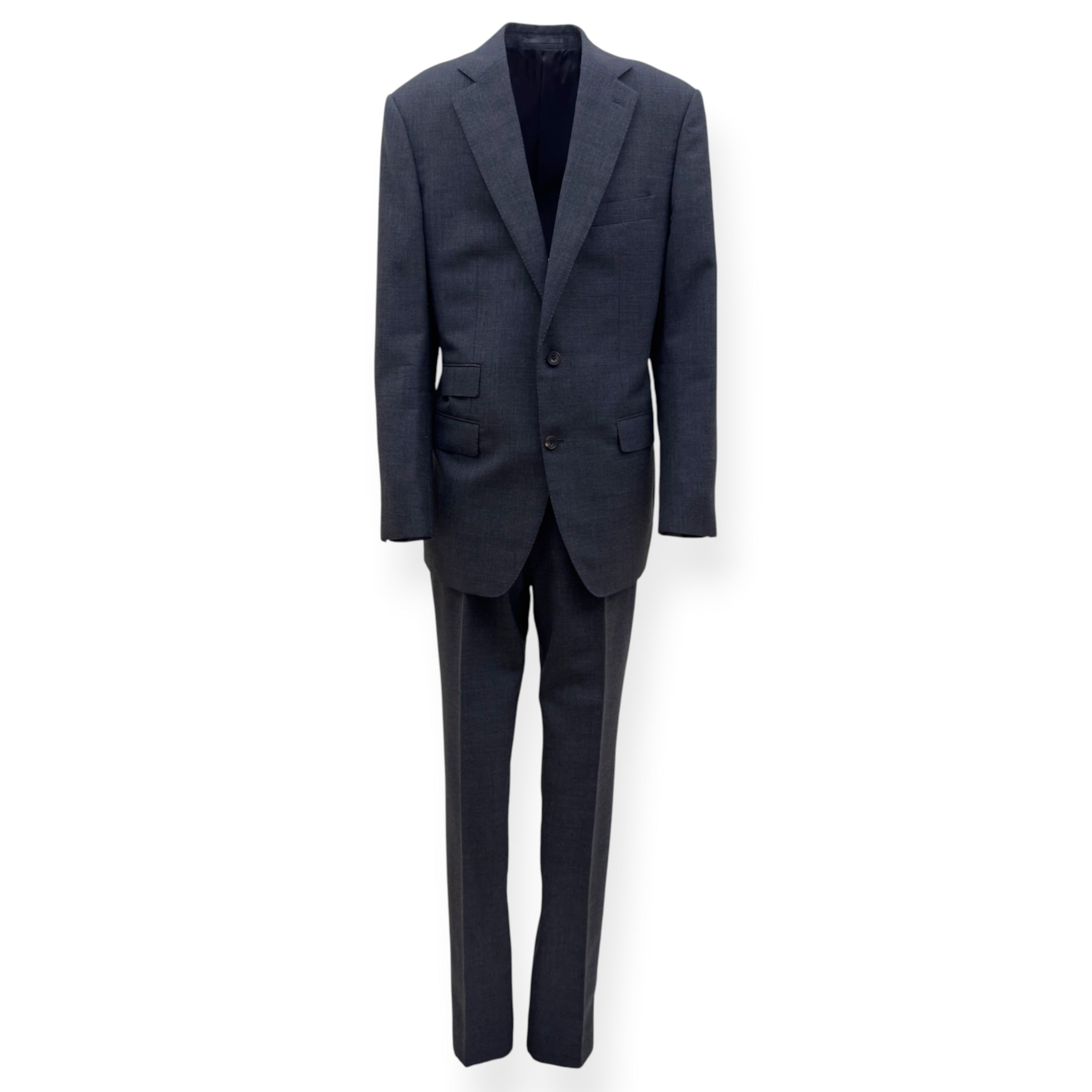 THOM SWEENEY BESPOKE LINEN SUIT GREY XL