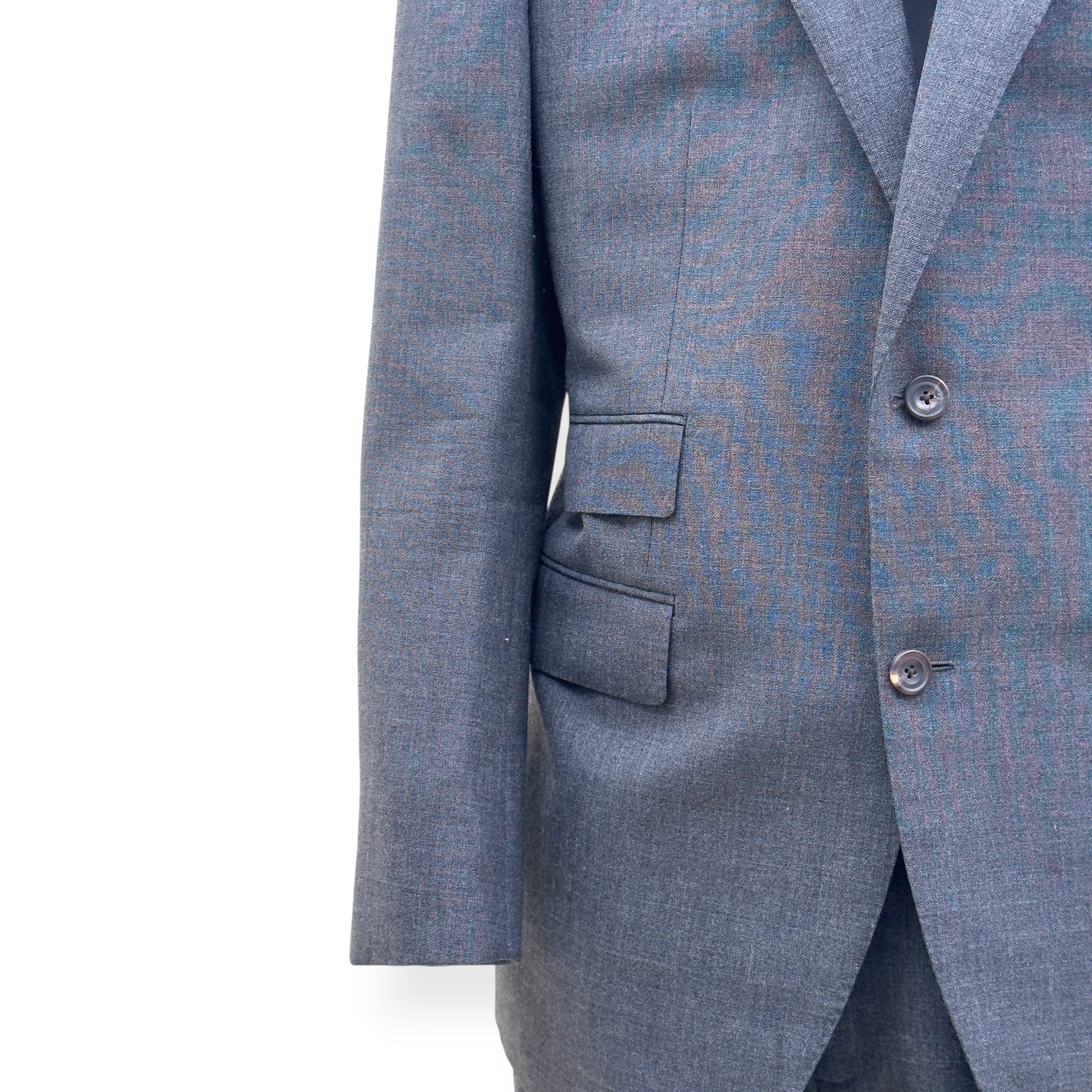 THOM SWEENEY BESPOKE LINEN SUIT GREY XL