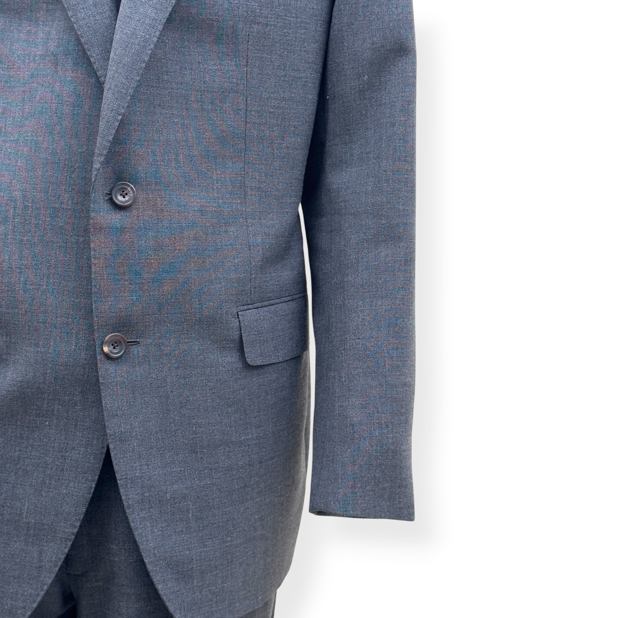 THOM SWEENEY BESPOKE LINEN SUIT GREY XL