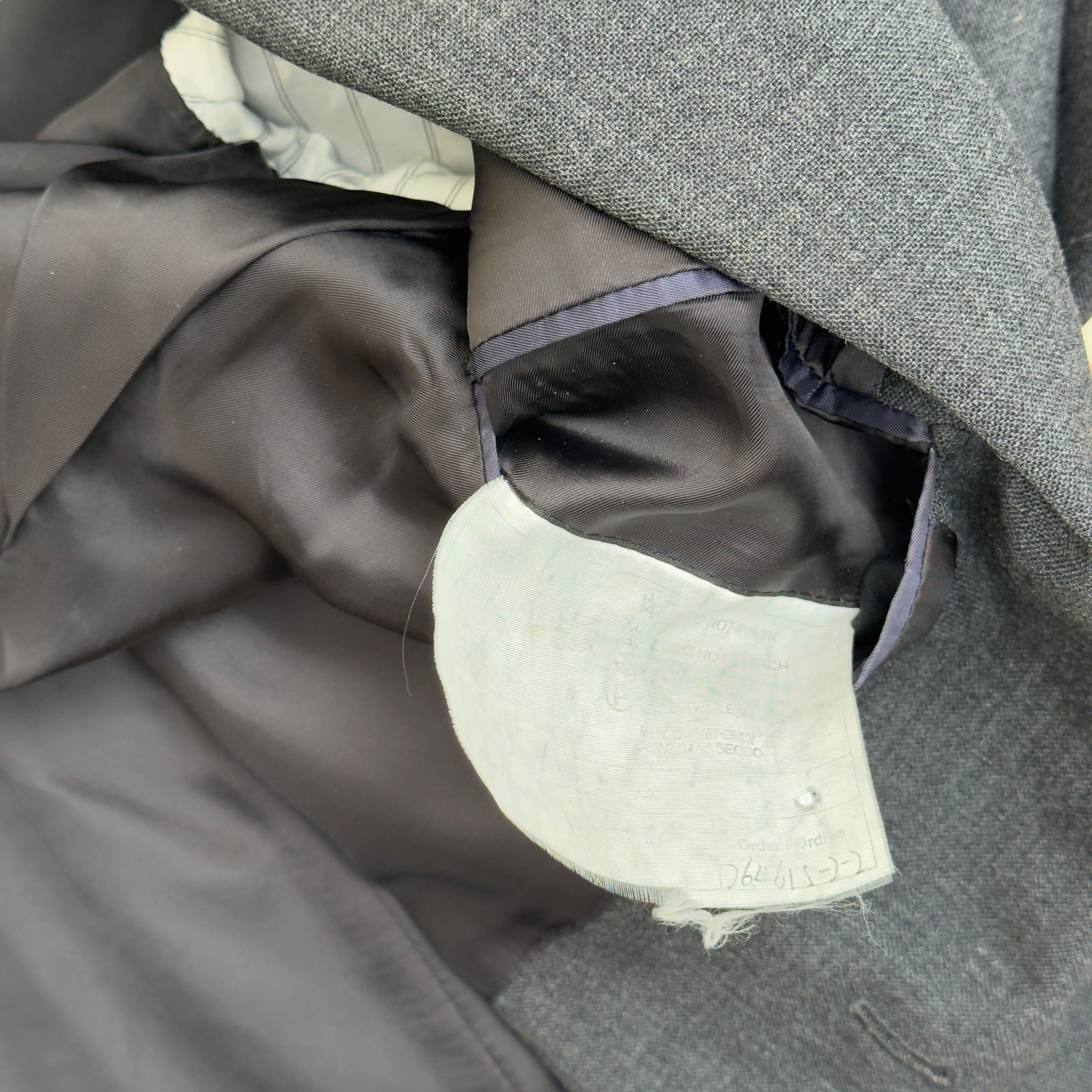 THOM SWEENEY BESPOKE LINEN SUIT GREY XL