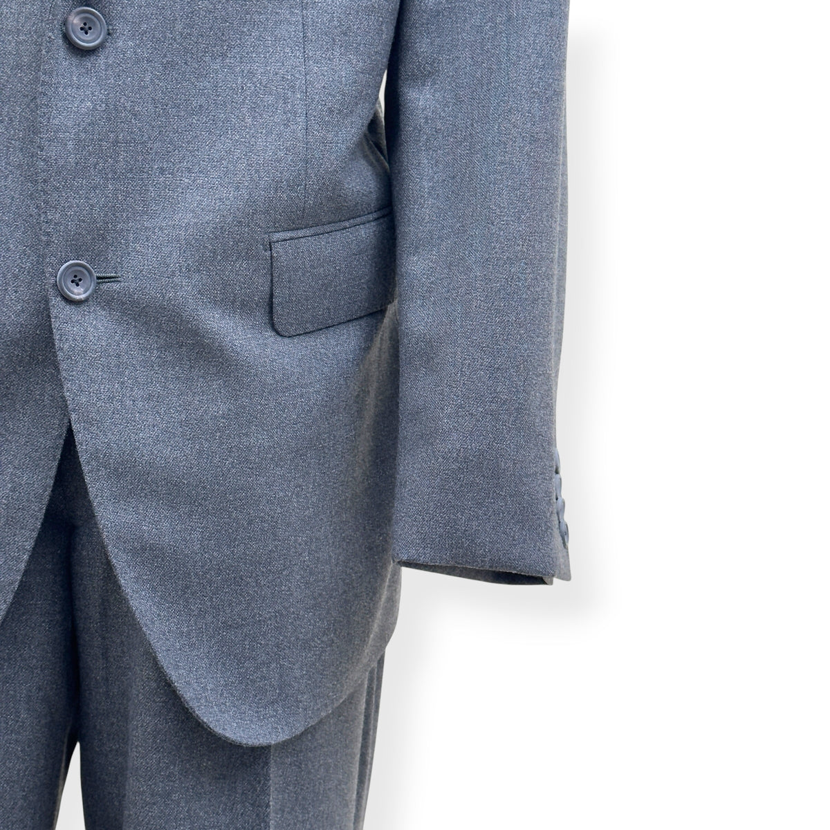 THOM SWEENEY BESPOKE WOOL SUIT GREY XL
