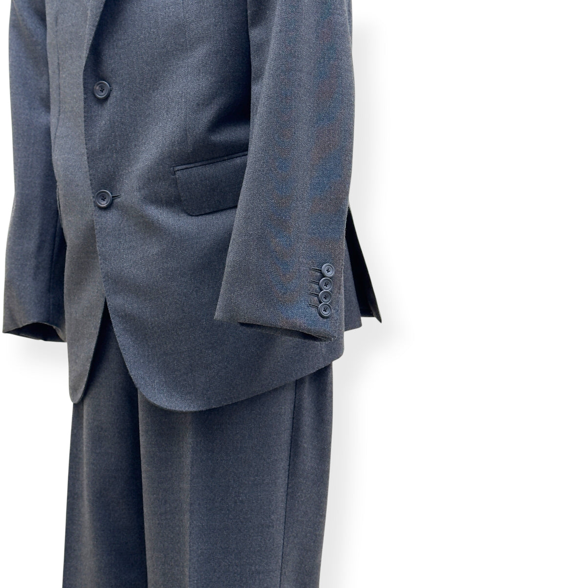 THOM SWEENEY BESPOKE WOOL SUIT GREY XL